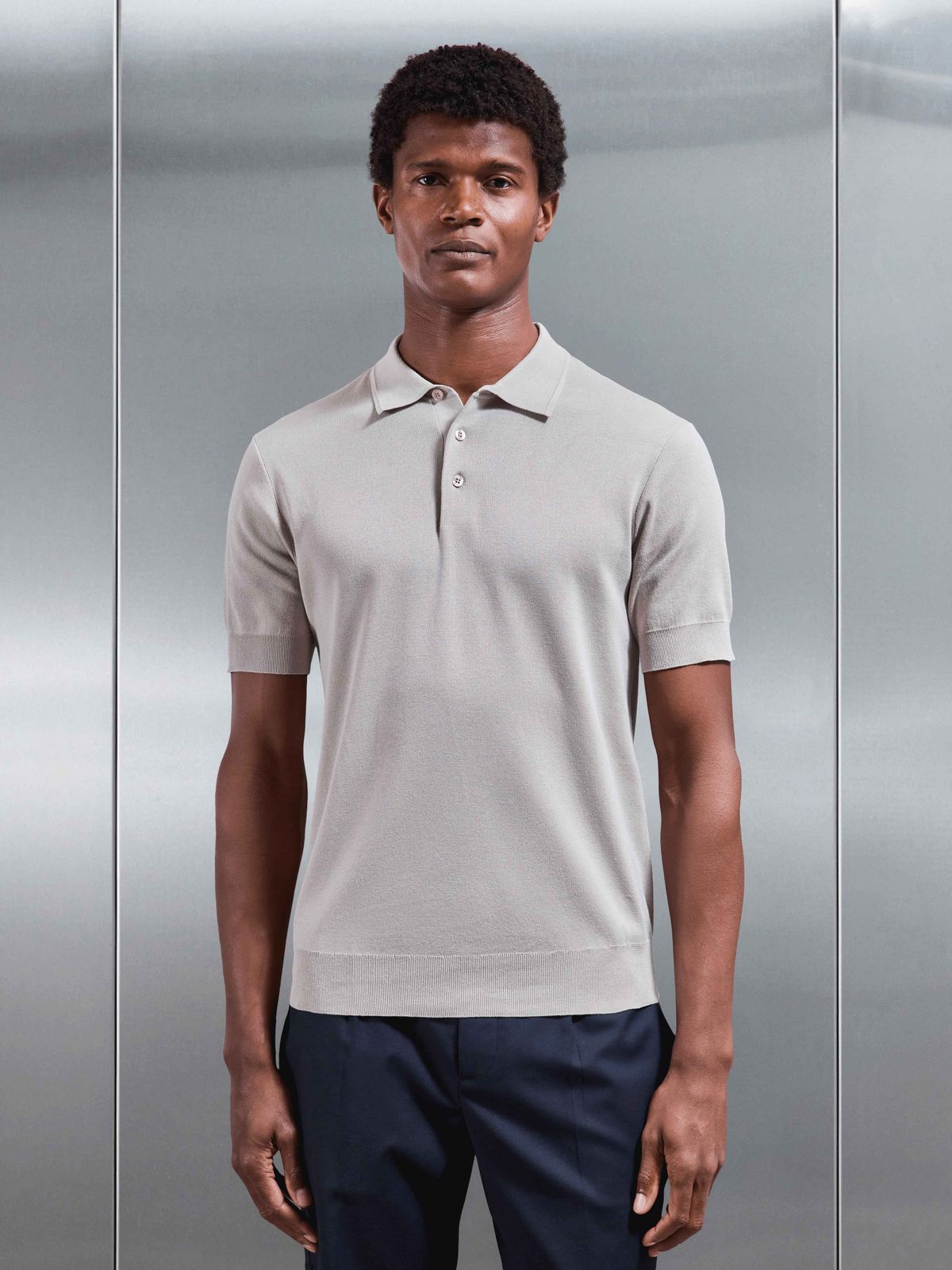 Como Knitted Polo Shirt in Stone