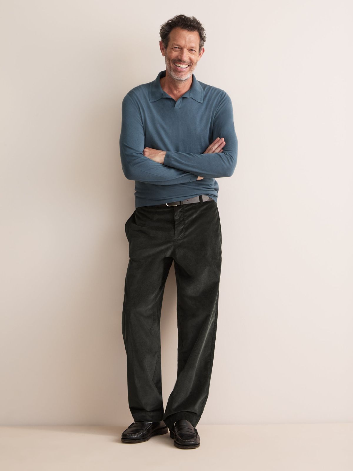 Claude Organic Cotton Corduroy Trousers Anthracite Grey