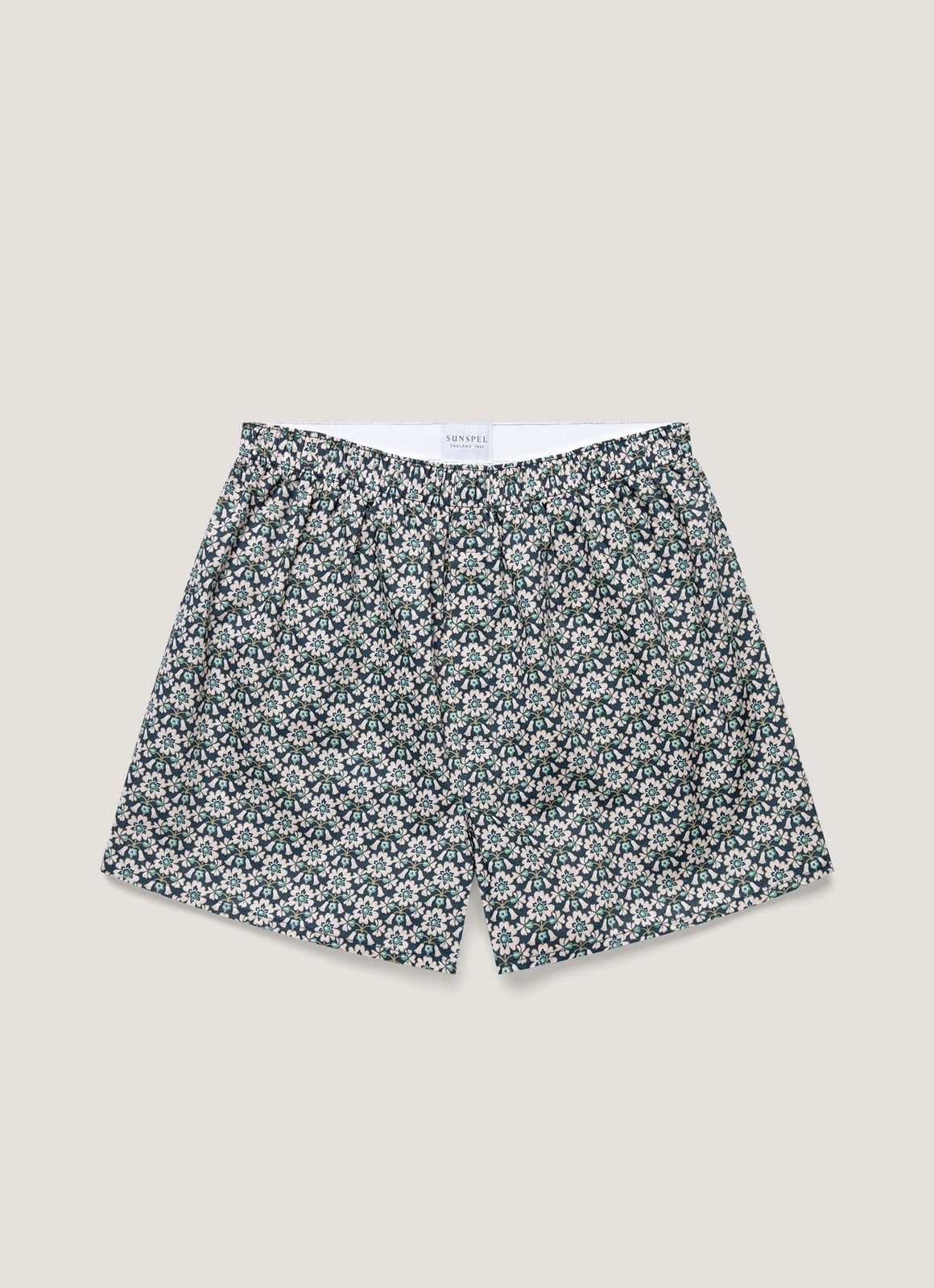 Men's Classic Boxer Short in Liberty Fabric in Navy/White Macsen