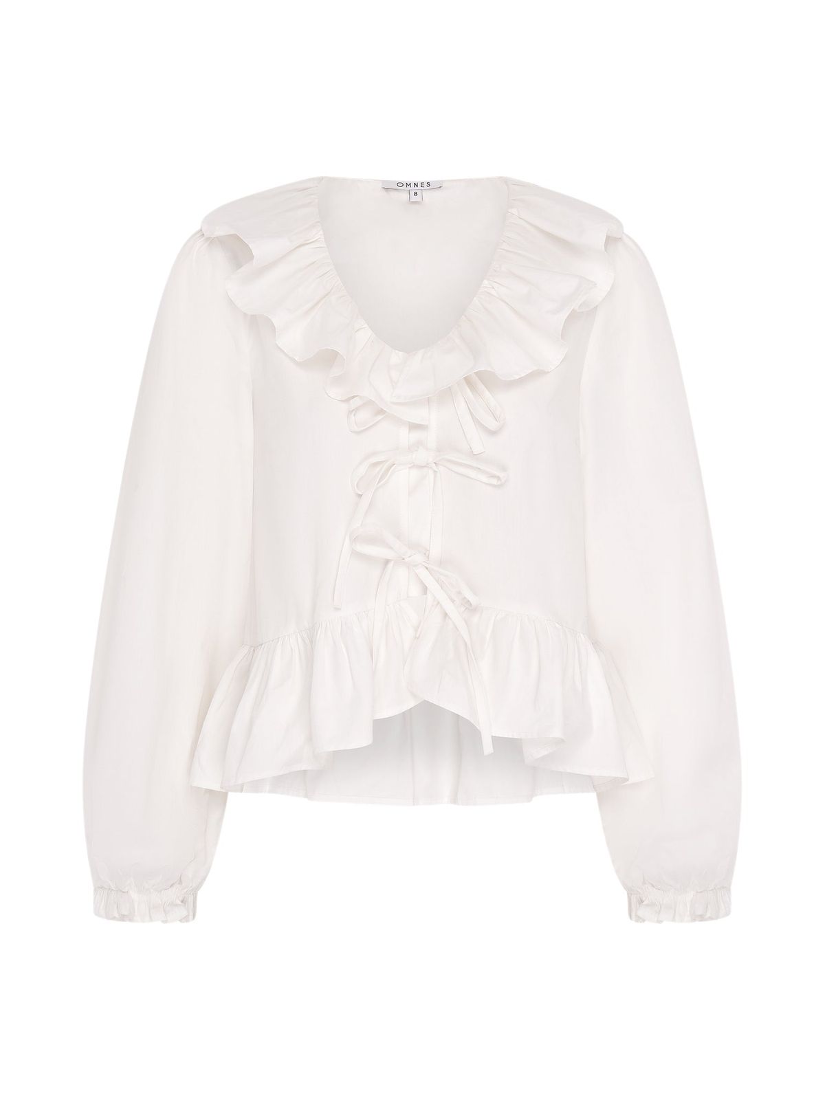 Selena Frill Blouse In White