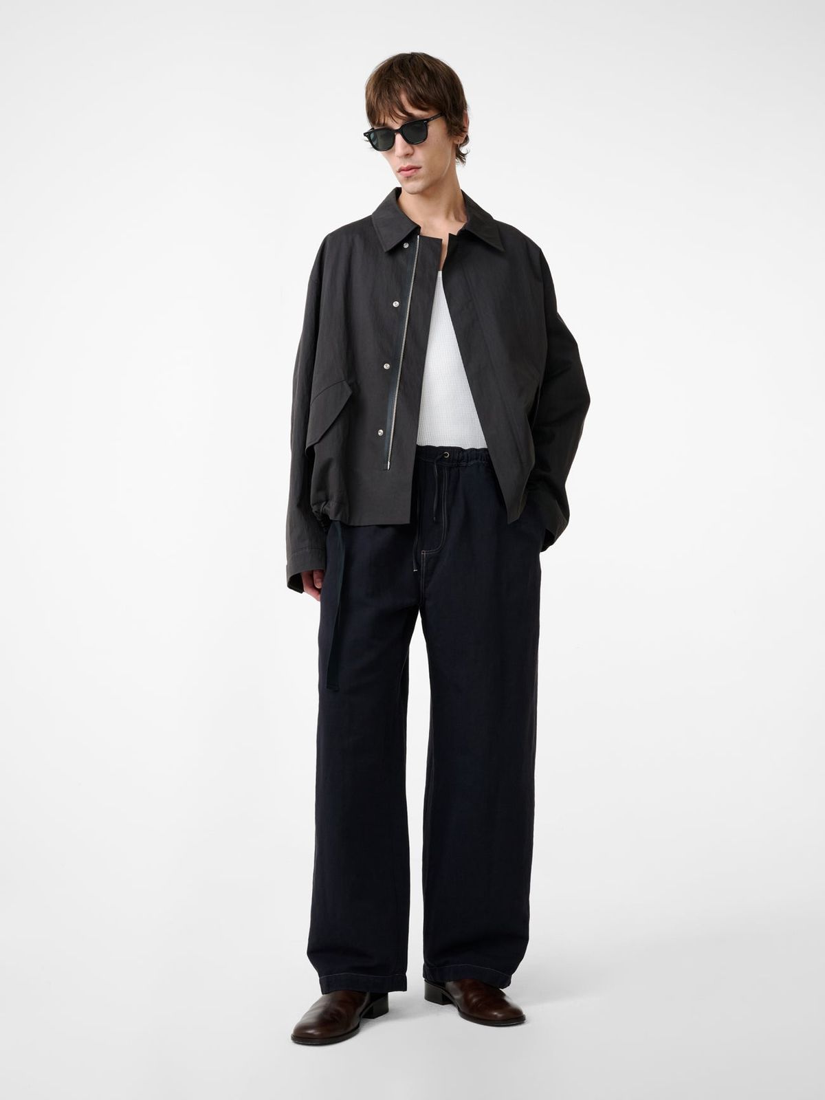 Sonny Drawstring Pant in Black Grape