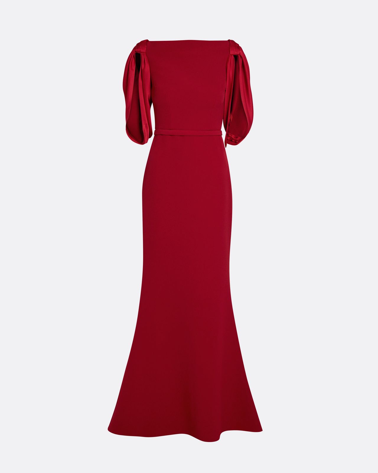 Mimi Long Dress In Cherry Red On Azalea Red
