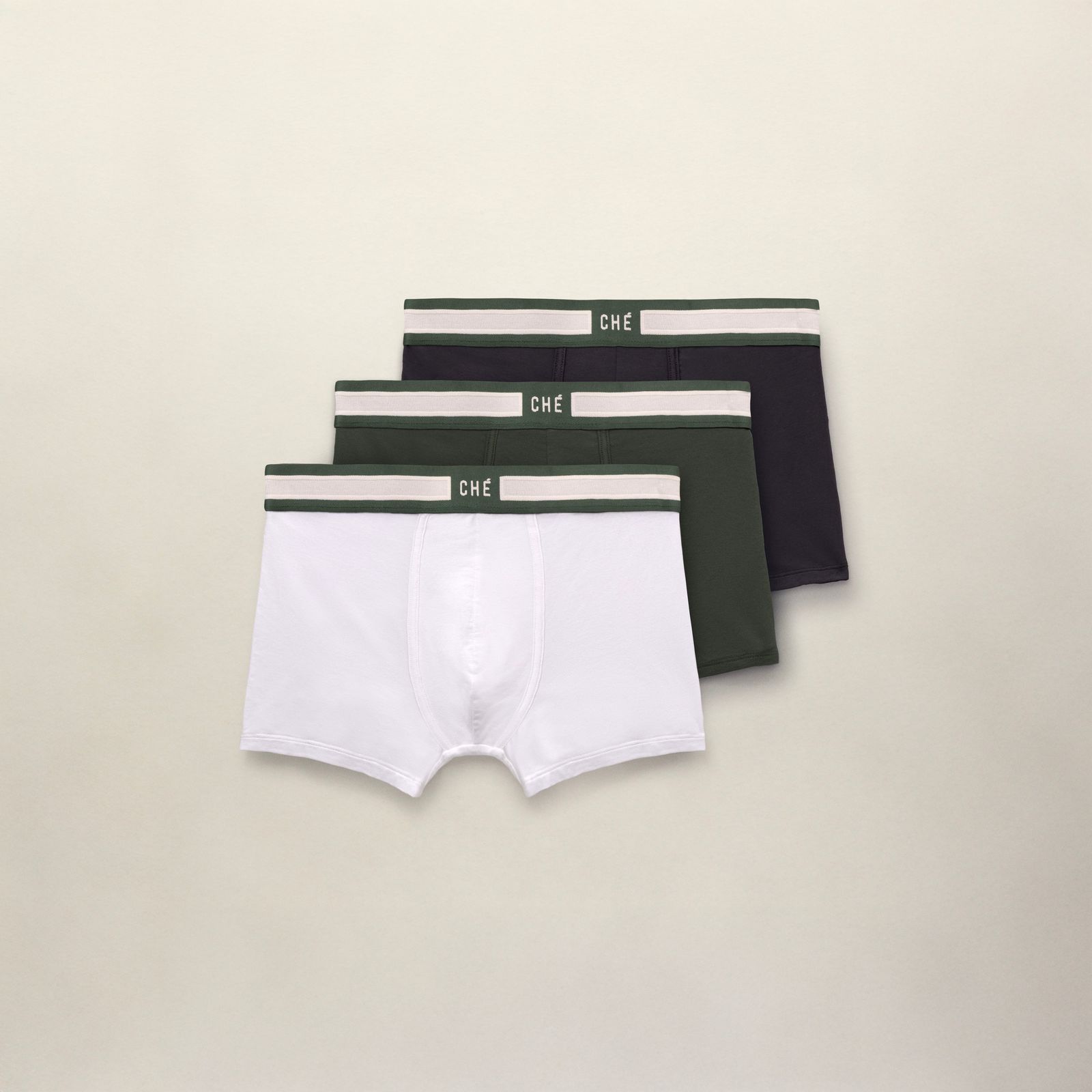Signature Boxer Trunks 3 Pack - Mixed Black/ Green/ White