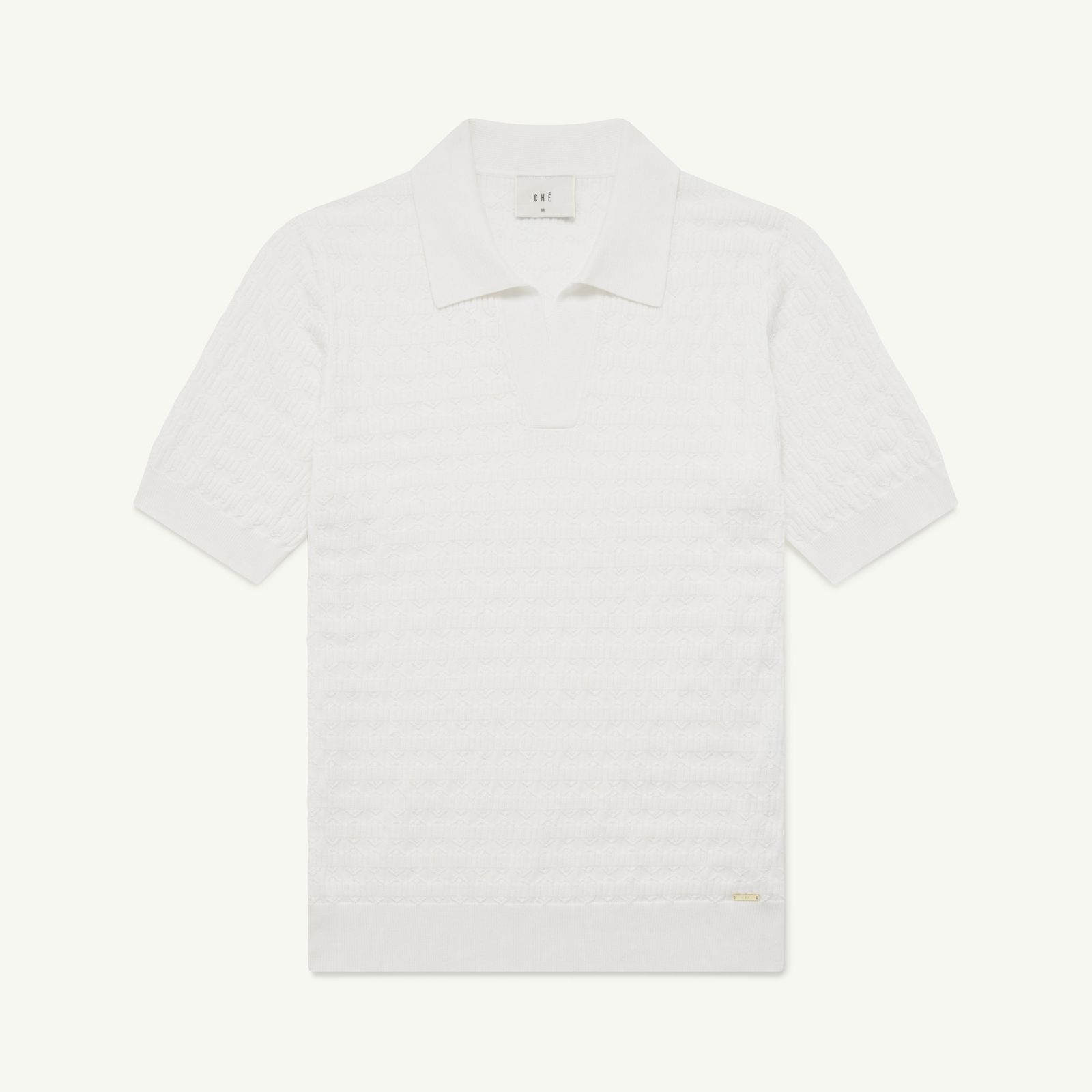 Alfred Silk Blend Textured Knit Polo - White
