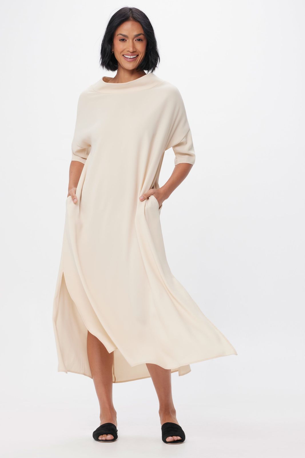Audrey Cowl Neck Maxi Dress