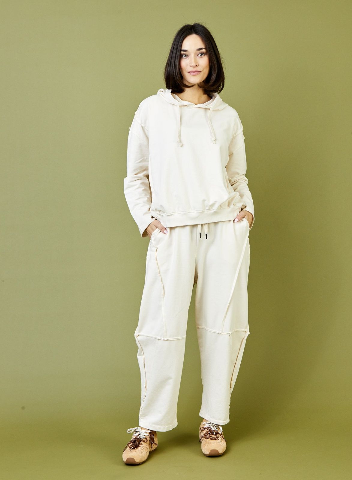 Bria Oversize Joggers With Raw Edge Detail