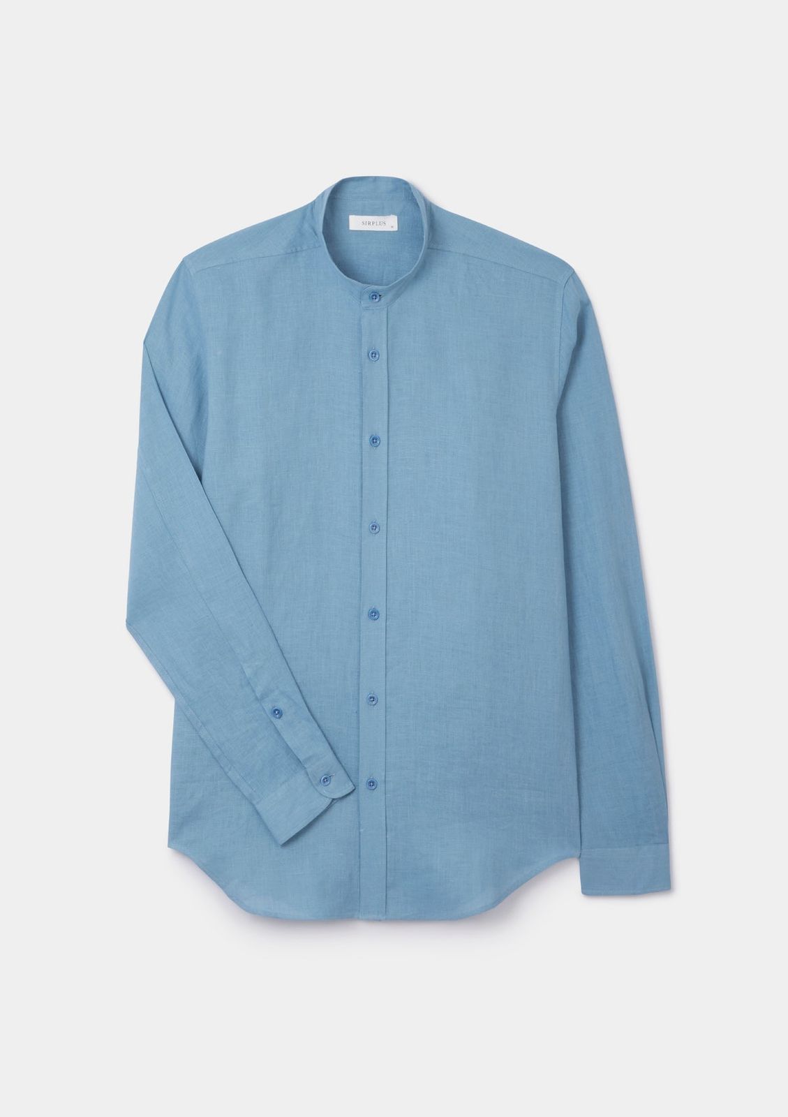 Blue Shadow Linen Grandad Shirt