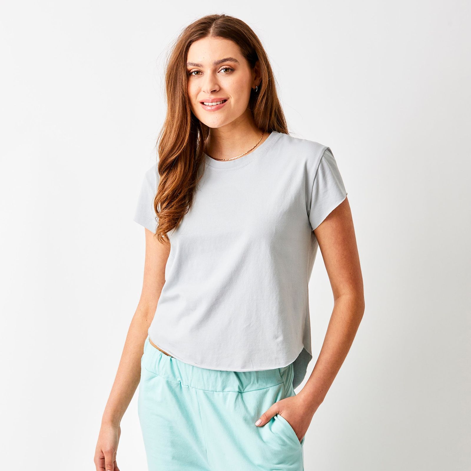 Wanda Hi Lo Curved Hem Tee