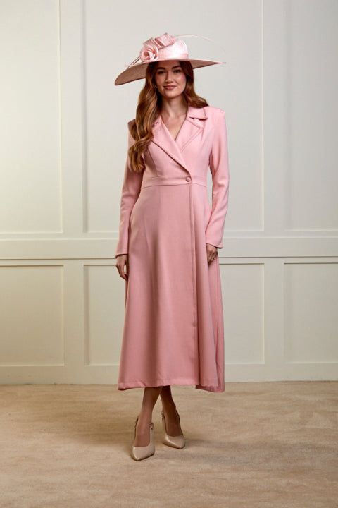 Siena - Pale Pink Dress Coat - 50% OFF