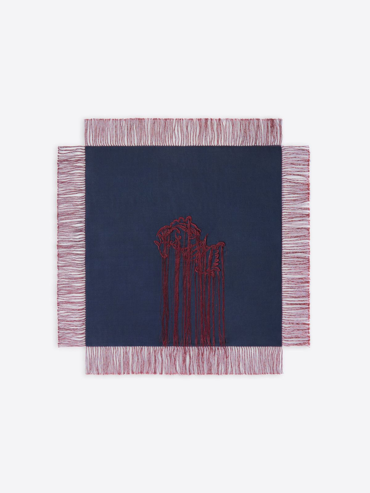 Embroidered silk scarf
