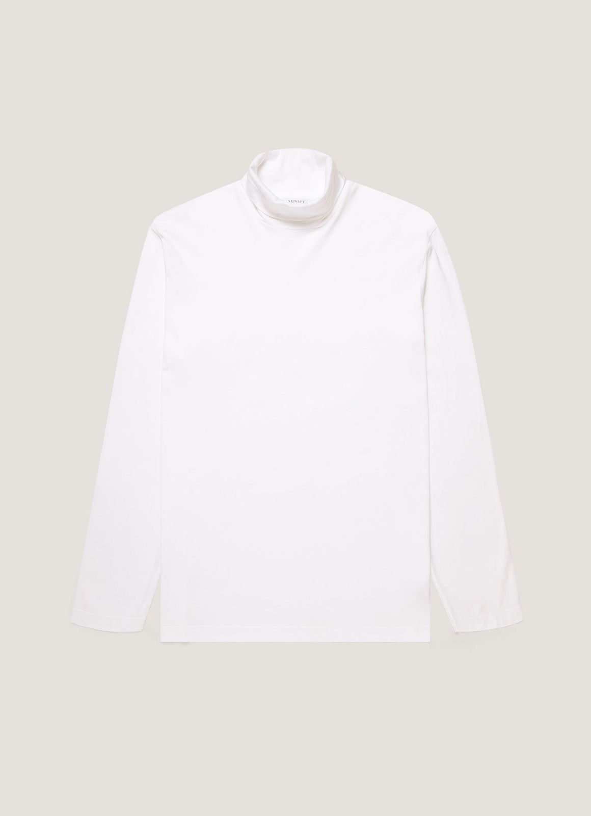 Men's Long Sleeve Roll Neck in White