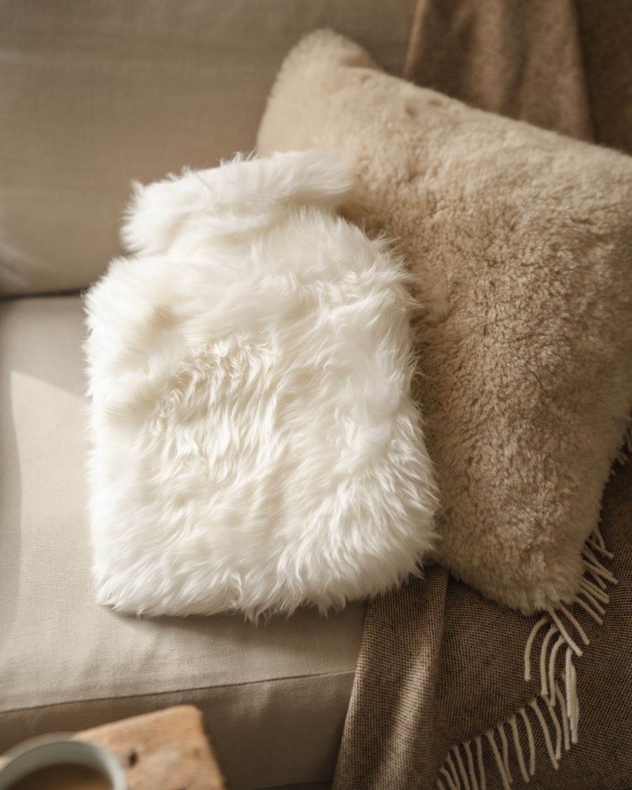 Sheepskin Hot Water Bottle - White
