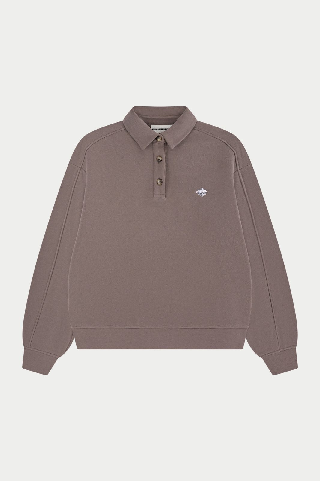 EMBLEM EMBROIDERED RUGBY POLO - COCOA