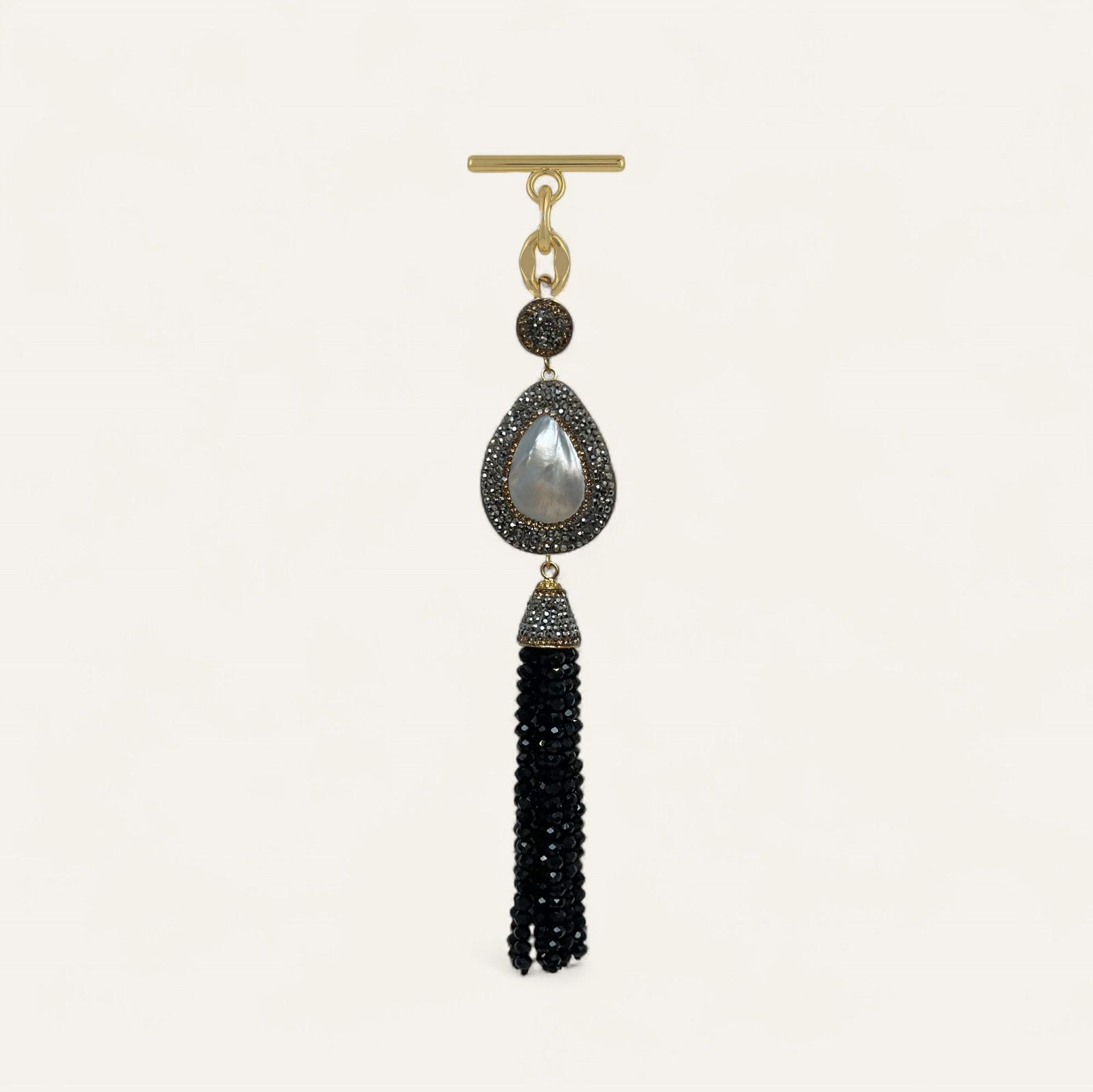 Joyful Jewel Tassel | Black with Gold hardware