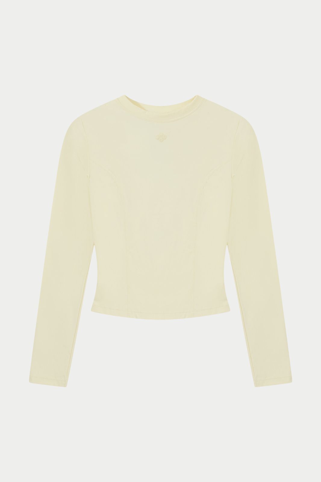 SCULPTING STRETCH CROSSOVER BACK LONG SLEEVE TOP - YELLOW