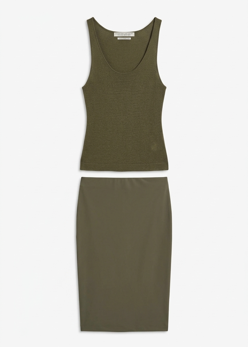 Rivo Knit Tank Top - Khaki