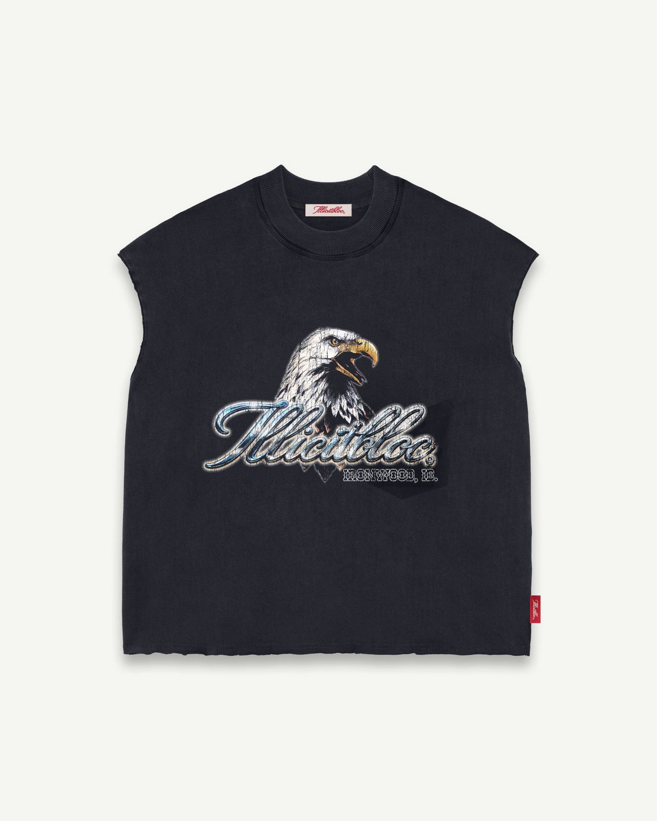 CHROME FEATHERKNIT⢠RAW HEM TANK - VINTAGE BLACK