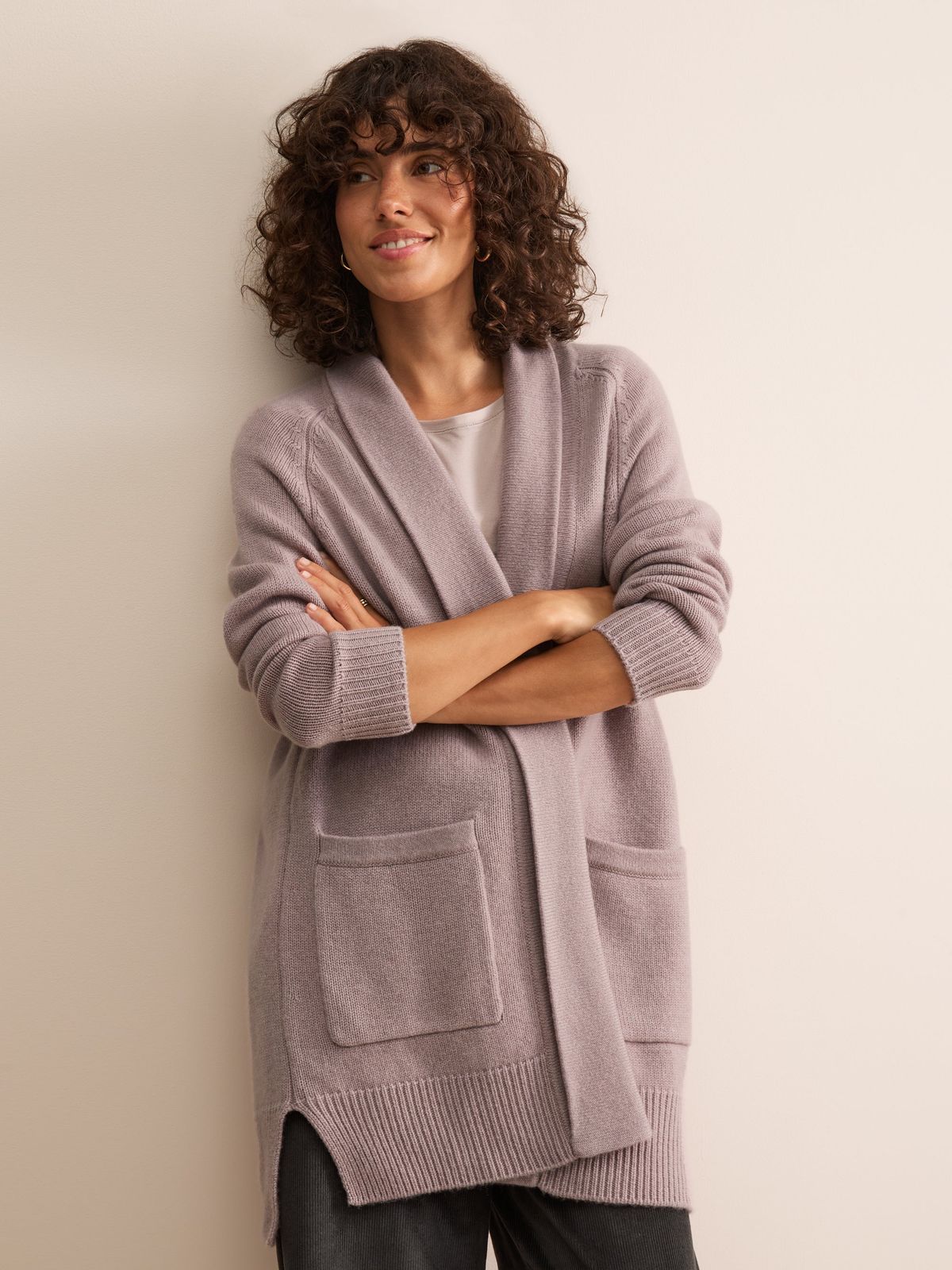 Nina Cashmere Cardigan Dusty Pink