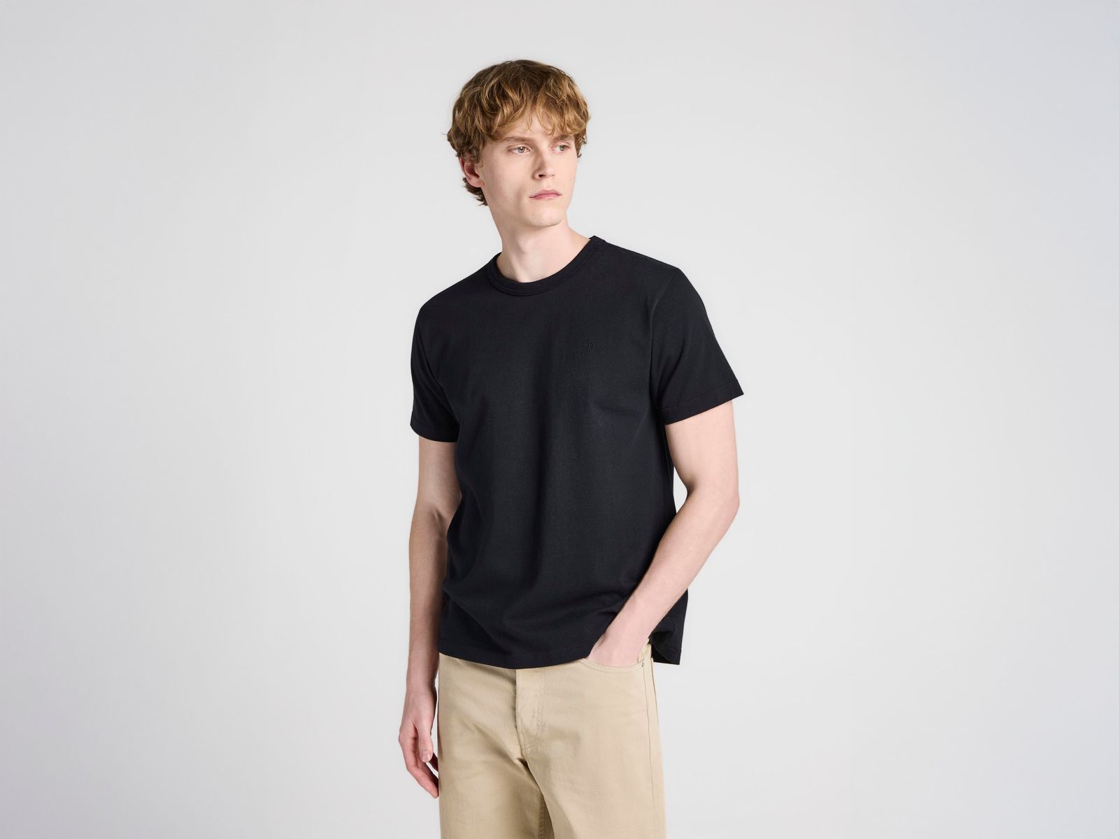 CL_EMBROIDERED ANCHOR T-SHIRT - MID GREY MELANGE_JT0331PG1937