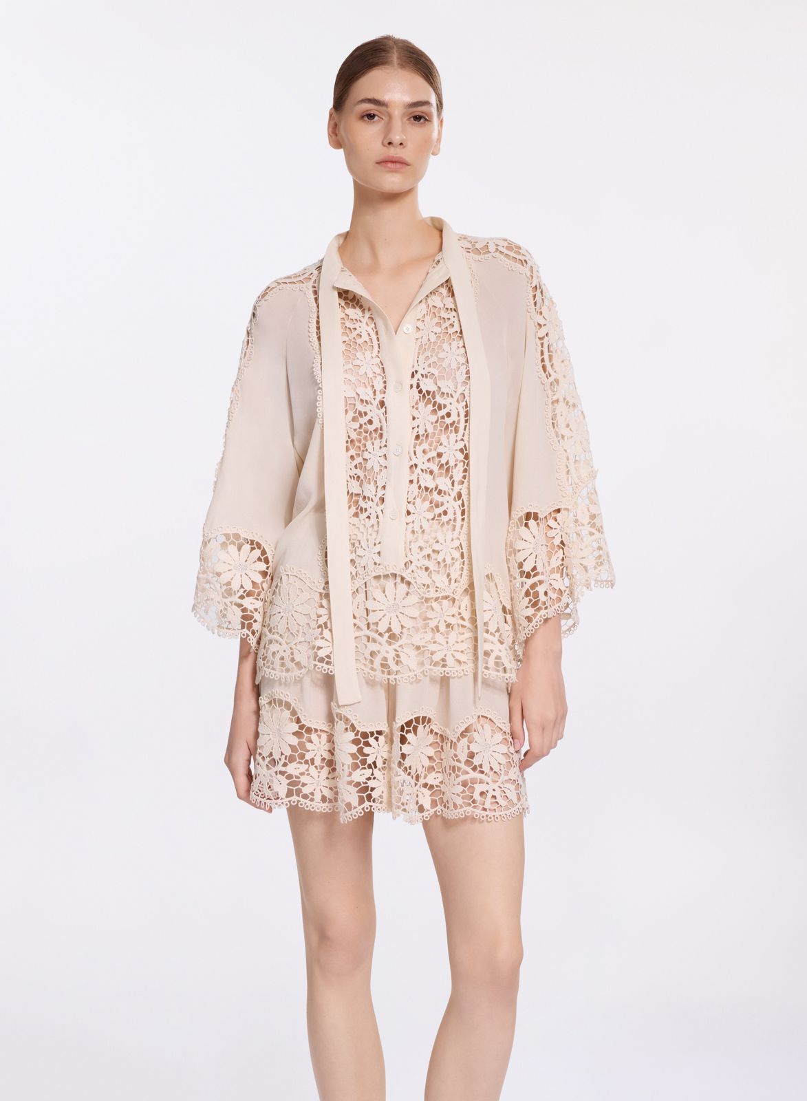 Silk & Macramé Blouse
