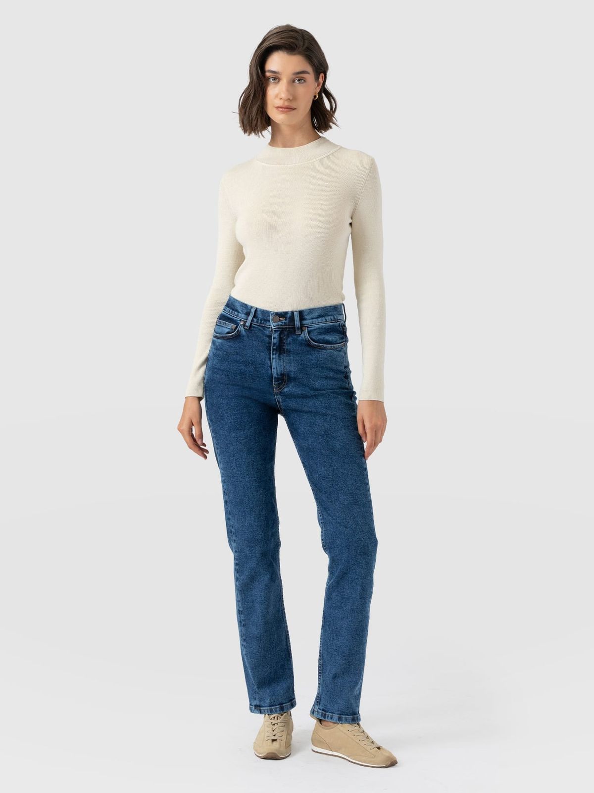Straight Leg Jean - Mid Blue