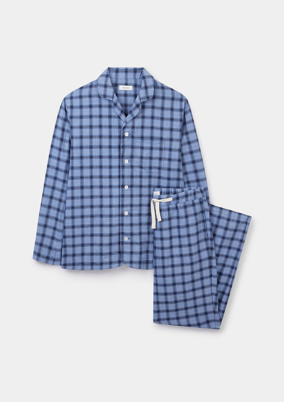 Blue Check Cotton-Wool Pyjamas