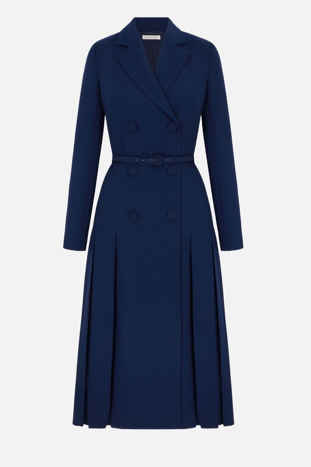 Chaney Dress in Navy Single Wool Crepe