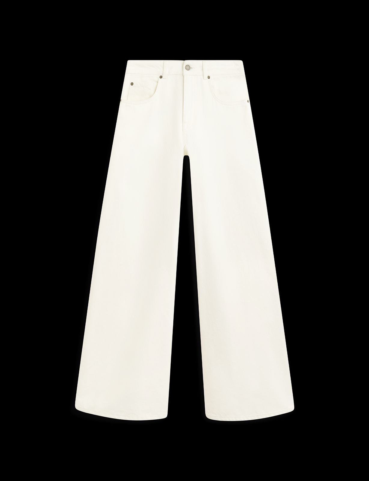 Fawcett Jeans: Wide Leg - High Waist, Off-white