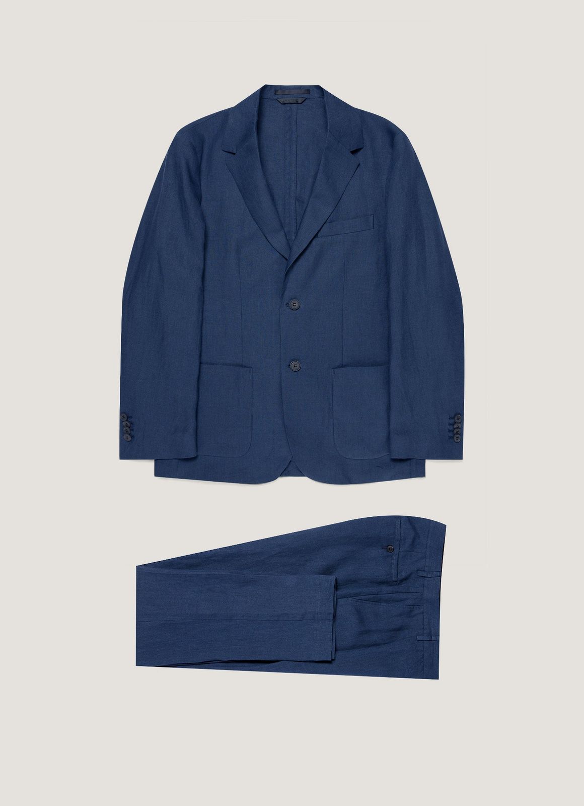 Men's Linen Two-Piece Suit in Light Navy