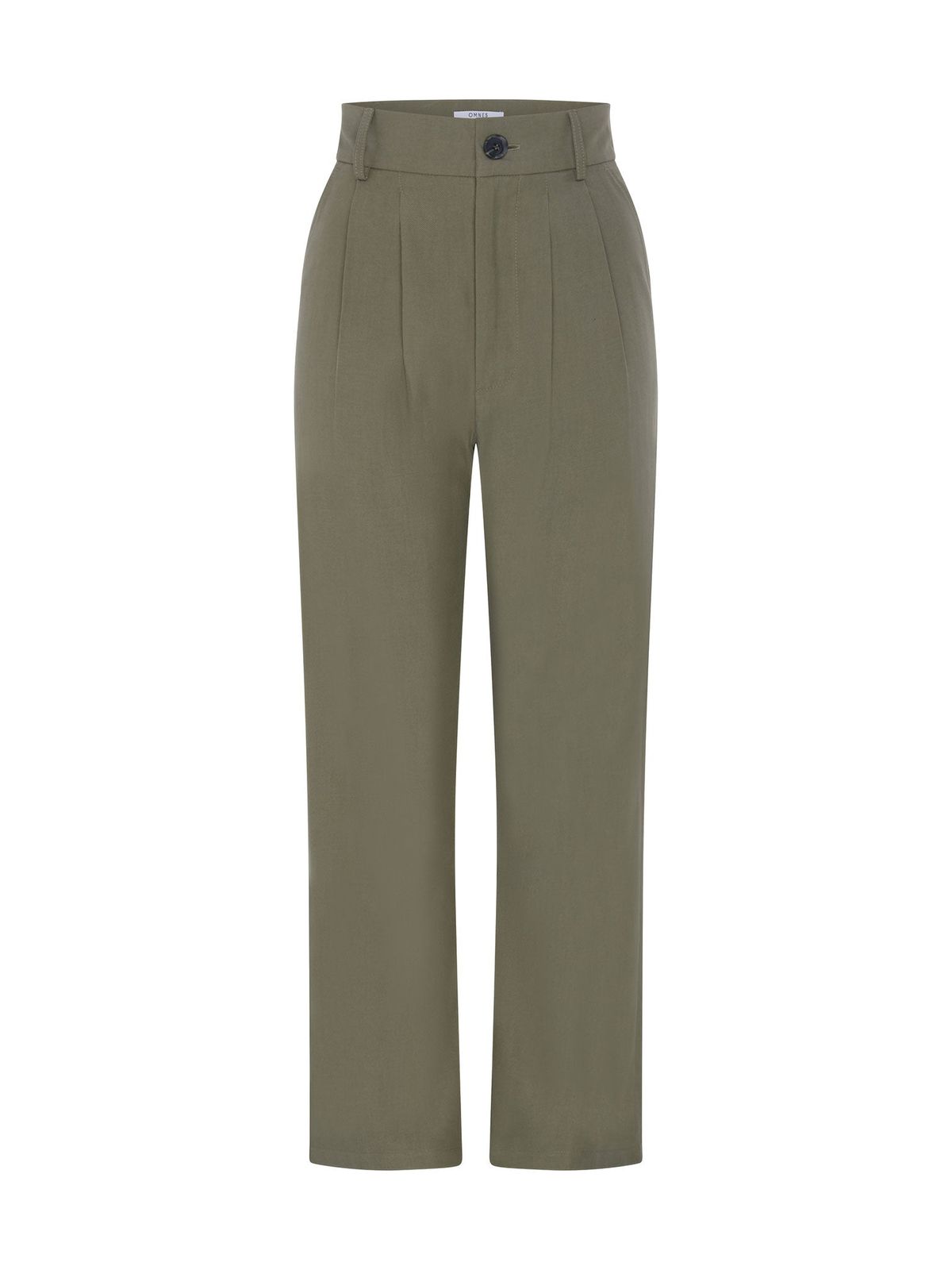 Cinnamon Relaxed Trousers In Mole Green Cotton/tencel