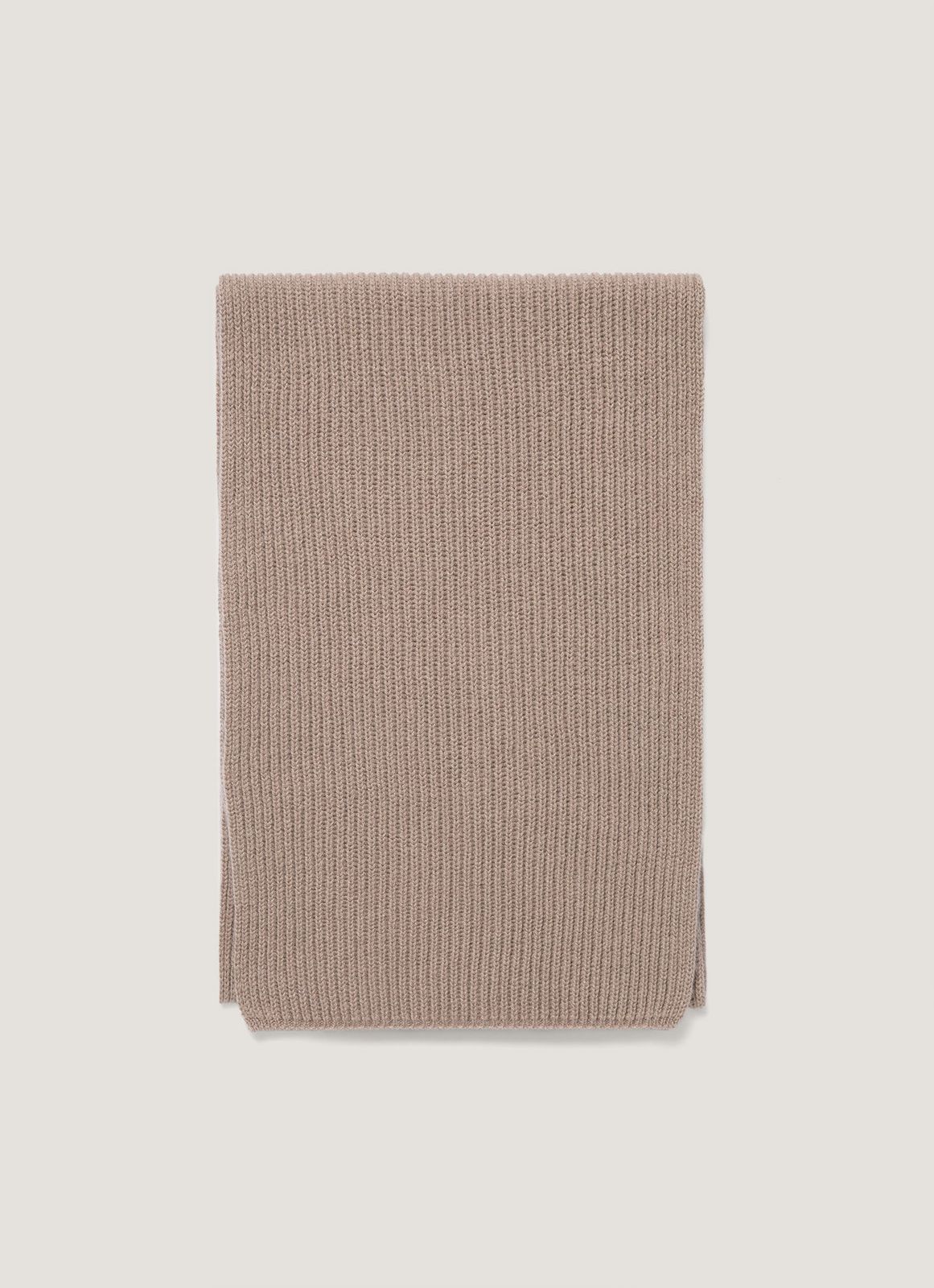 Cashmere Ribbed Scarf in Mink