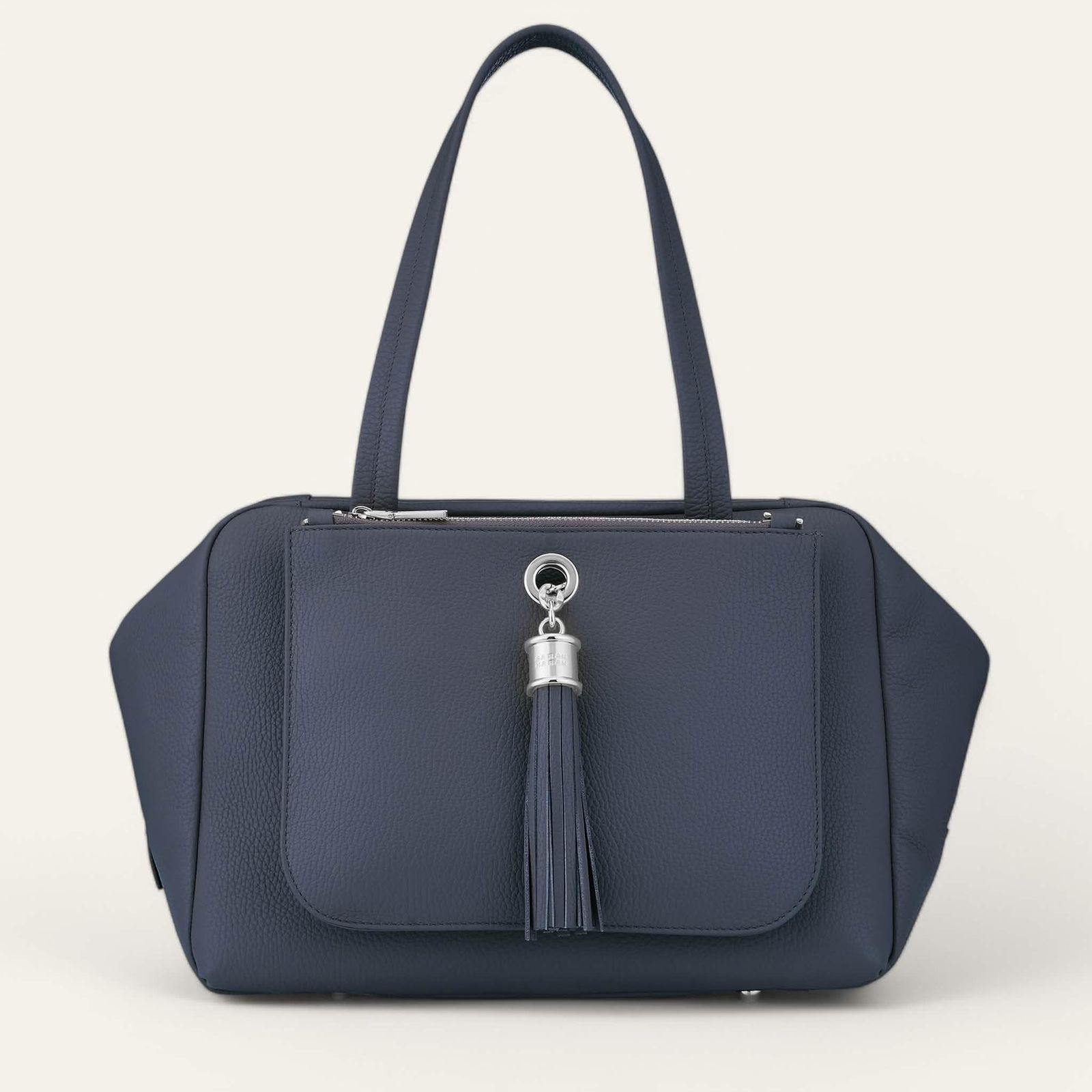 Jessica Shoulder | Navy with Silver hardware