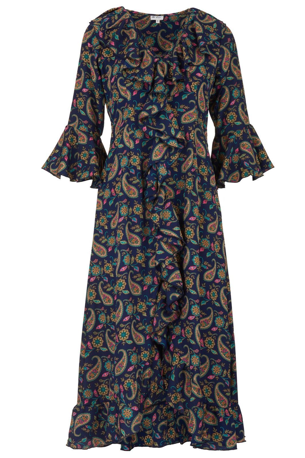 Felicity Midi Dress In Navy Teardrop