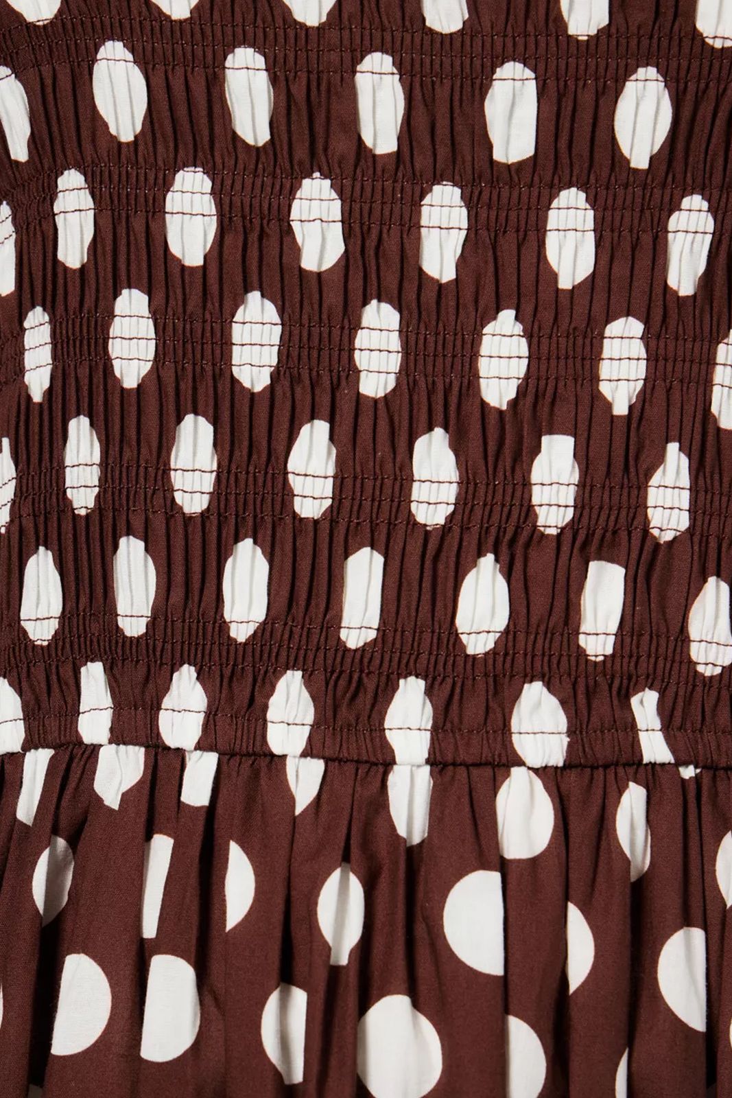 Matilda Pure Cotton Brown Polka Dot Midi Dress