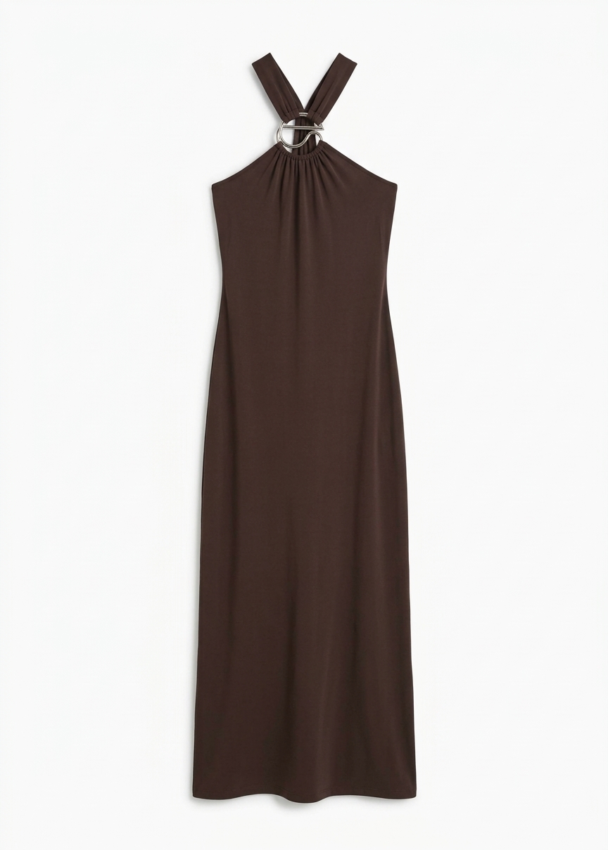 Coperni C Logo Crossed Dress - Brown