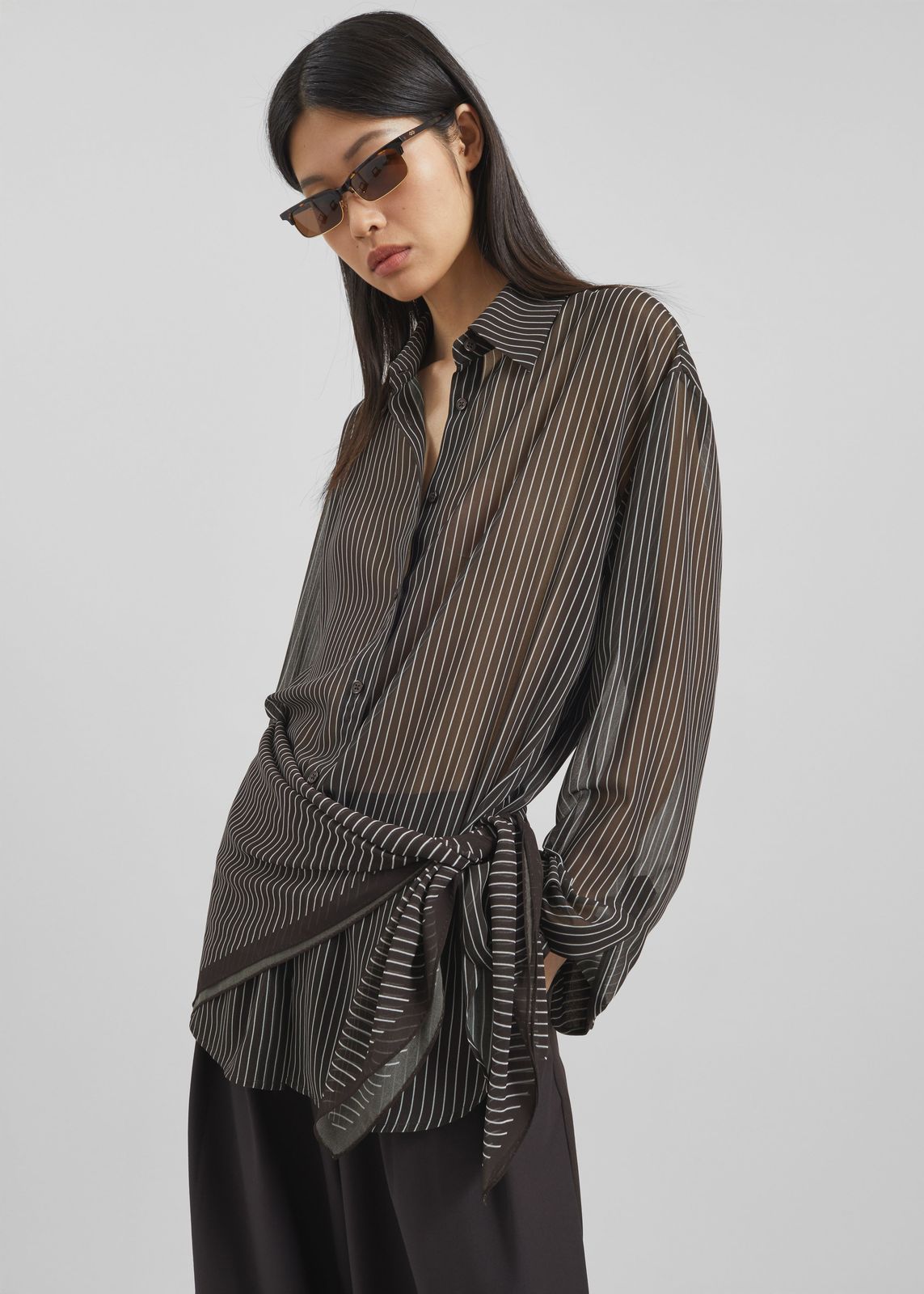 Peri Striped Shirt - Brown/White Stripe