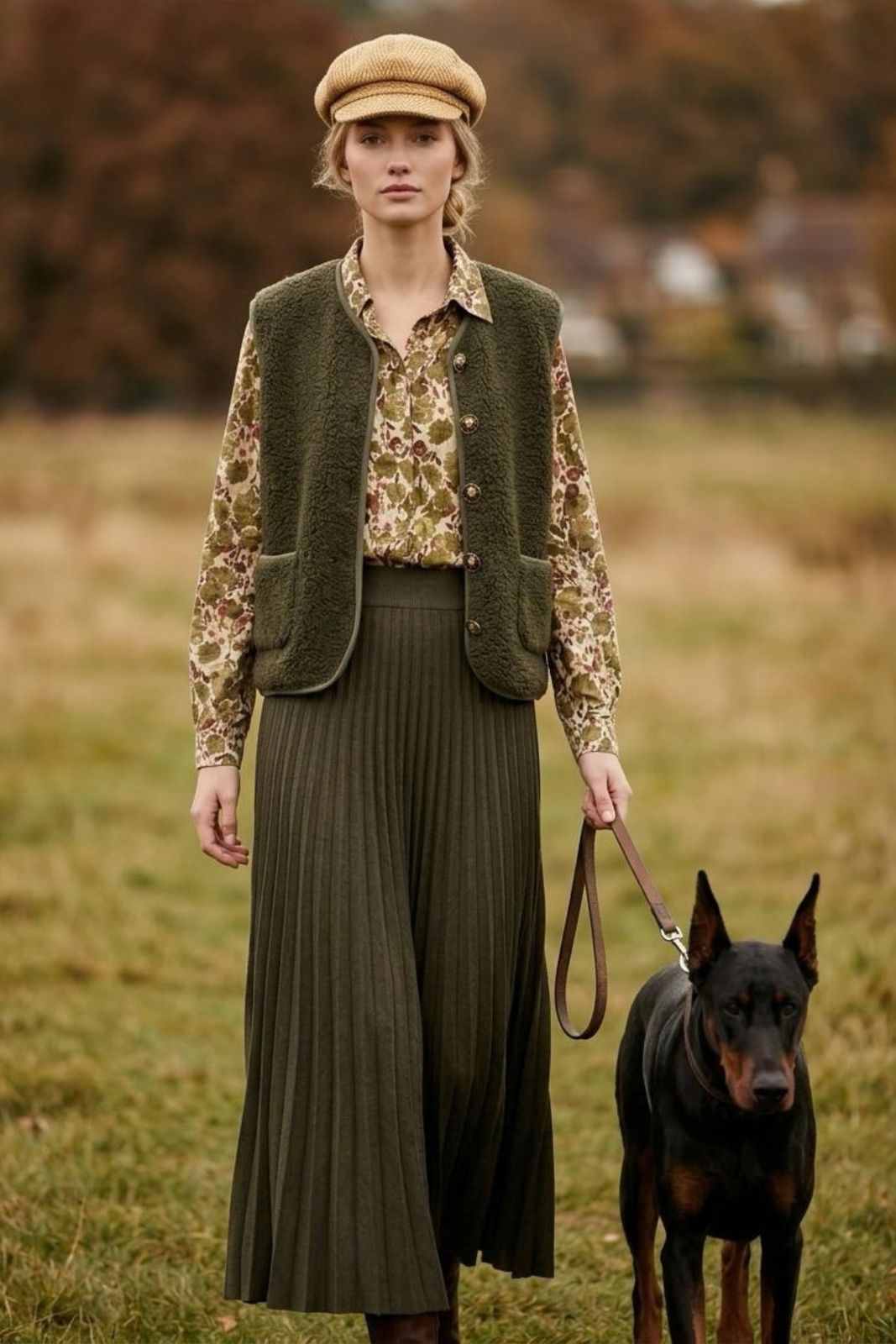 Maplewood Knitted Skirt in Olive