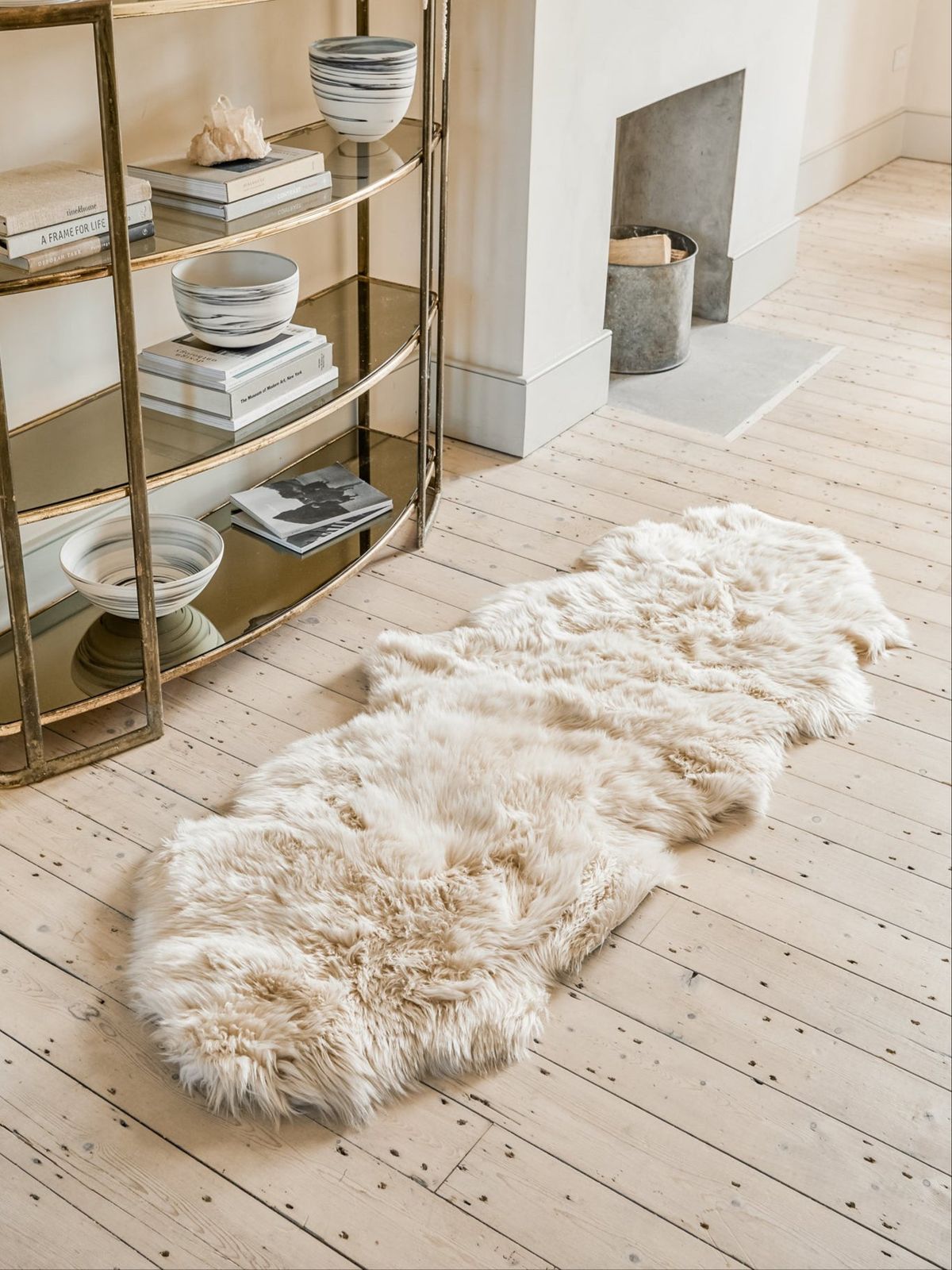 Double Sheepskin Rug - Cream