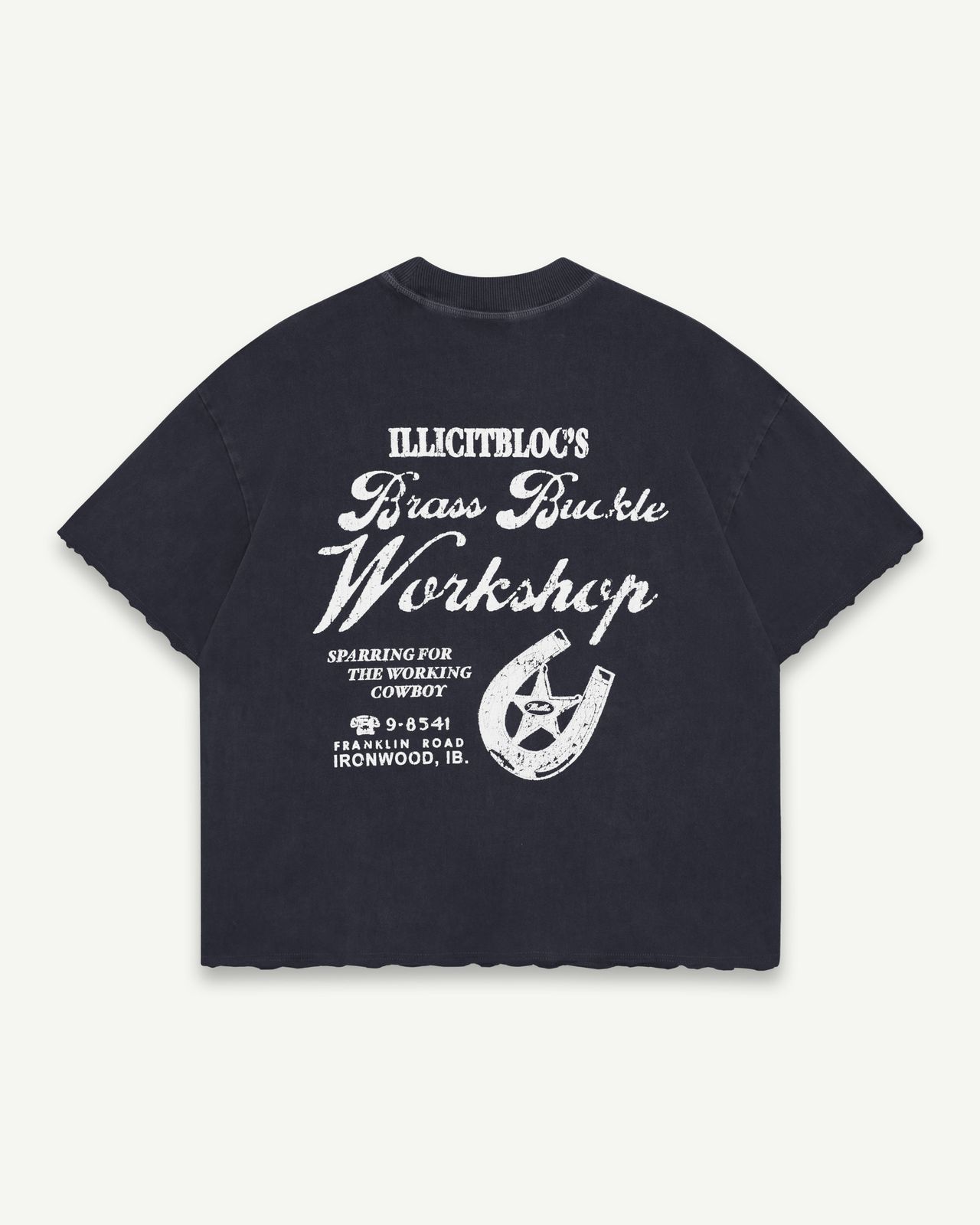 WORKSHOP FEATHERKNIT™ RAW HEM T-SHIRT - VINTAGE BLACK