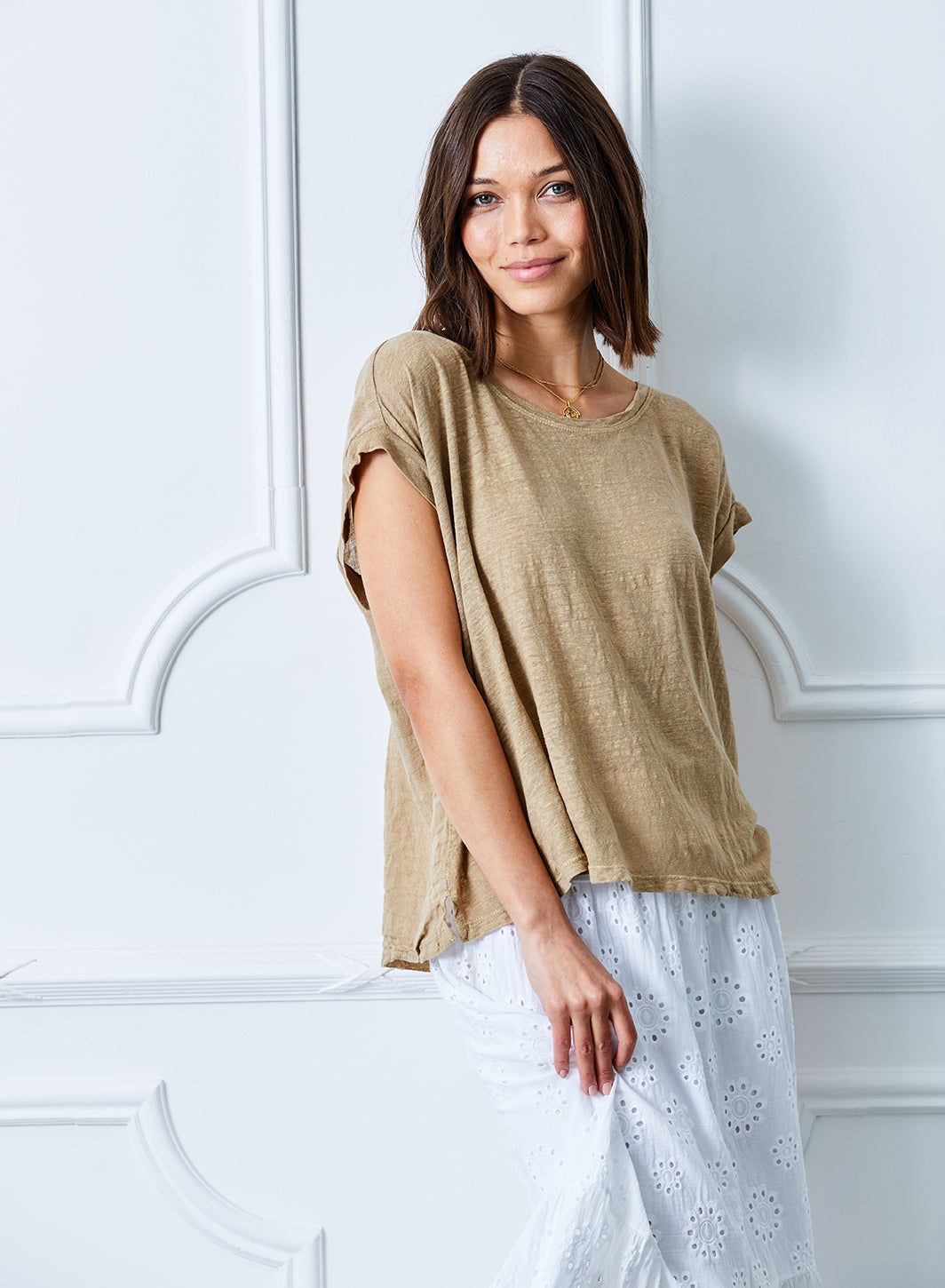 Lorenzo Linen Jersey Mix Tee