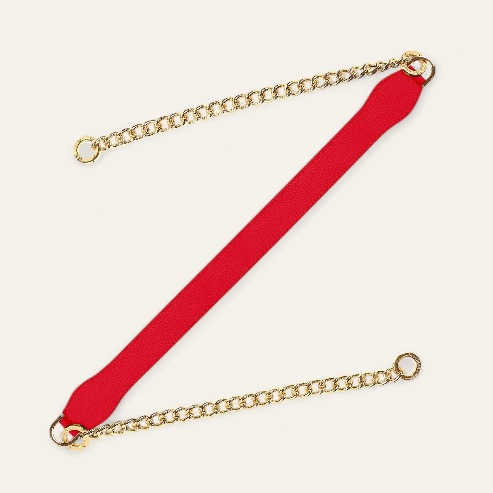 Gemini Strap | Dalmatian Pillarbox Red with Gold hardware