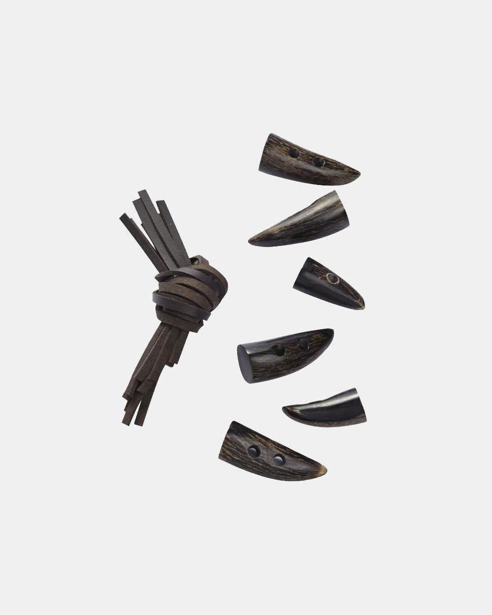 Horn Toggles with Brown Leather