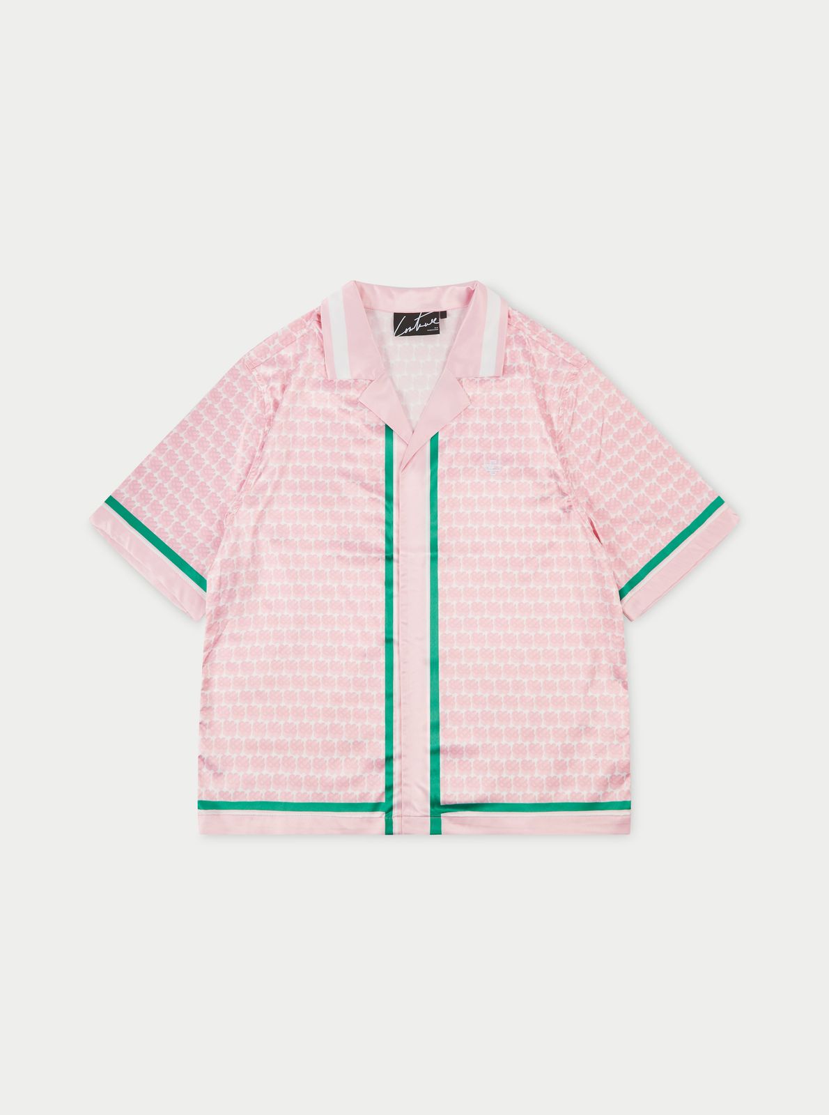 EMBLEM PRINTED RESORT SHIRT - PINK