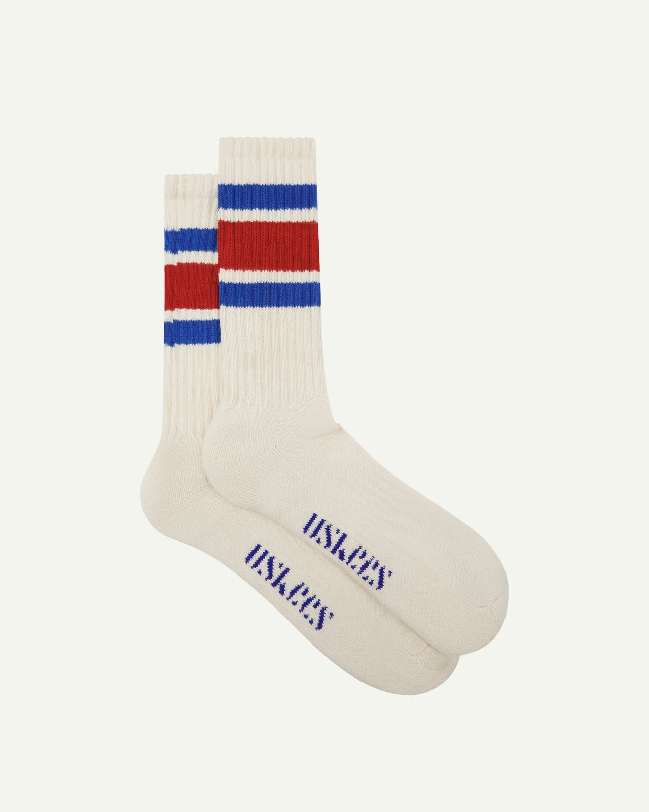 4011 College Stripe Socks in berry red