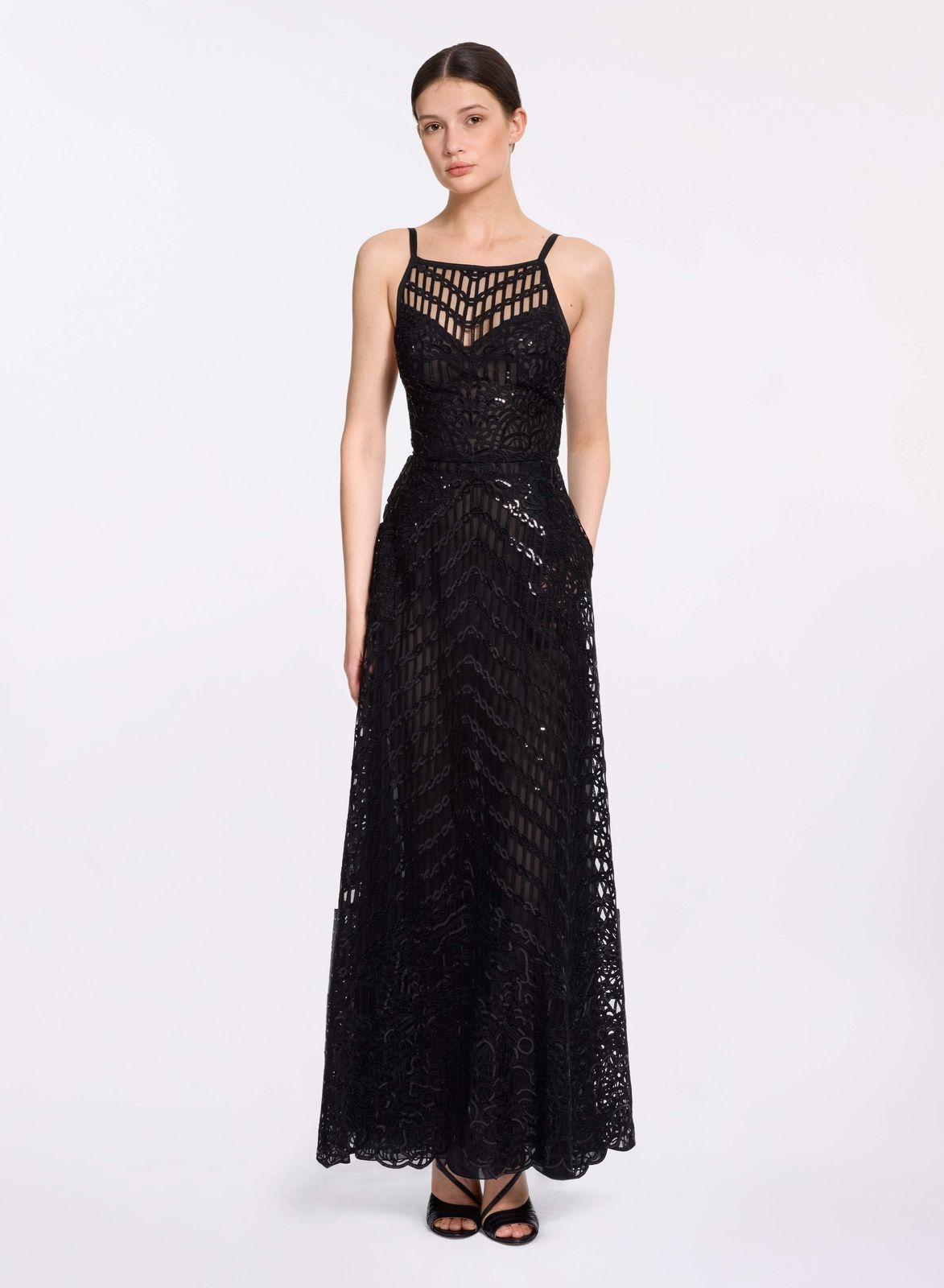 Sequin Embroidered Midi Dress