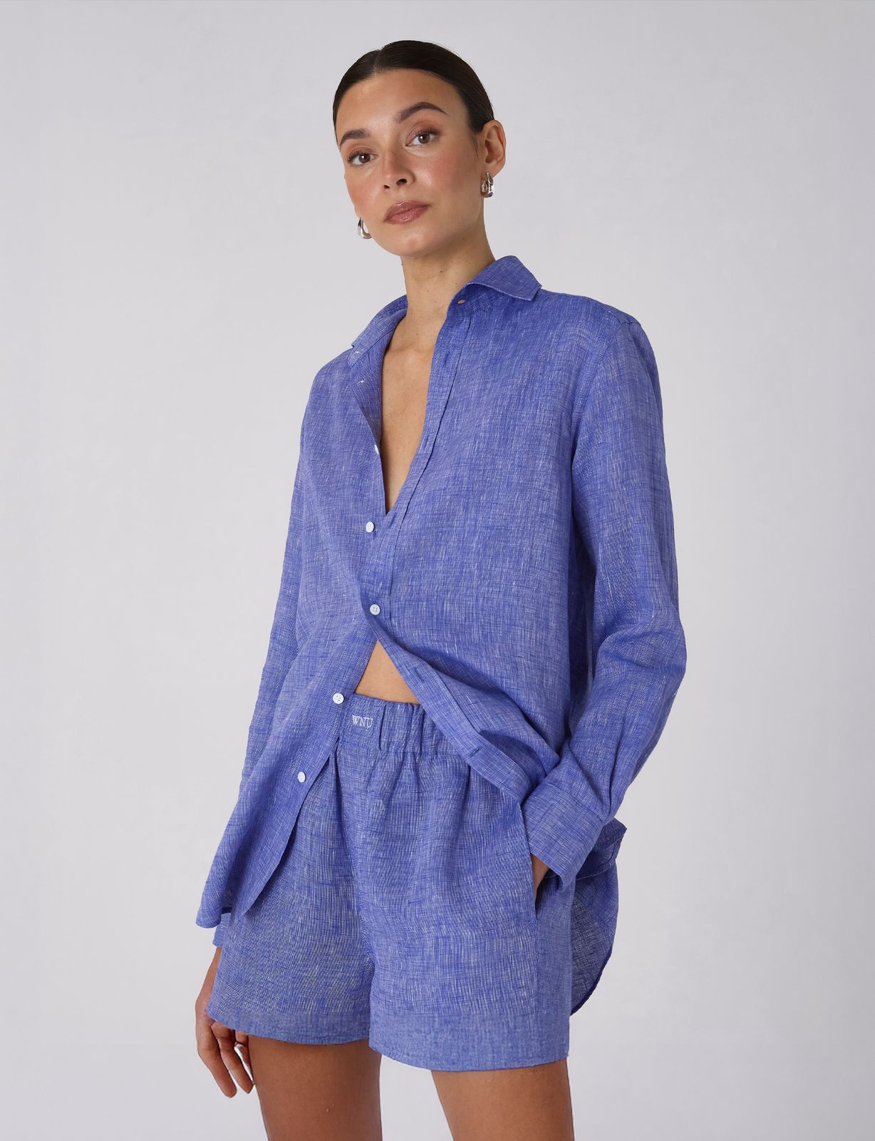 The Set: Linen Lapis Blue Shirt & Boxer