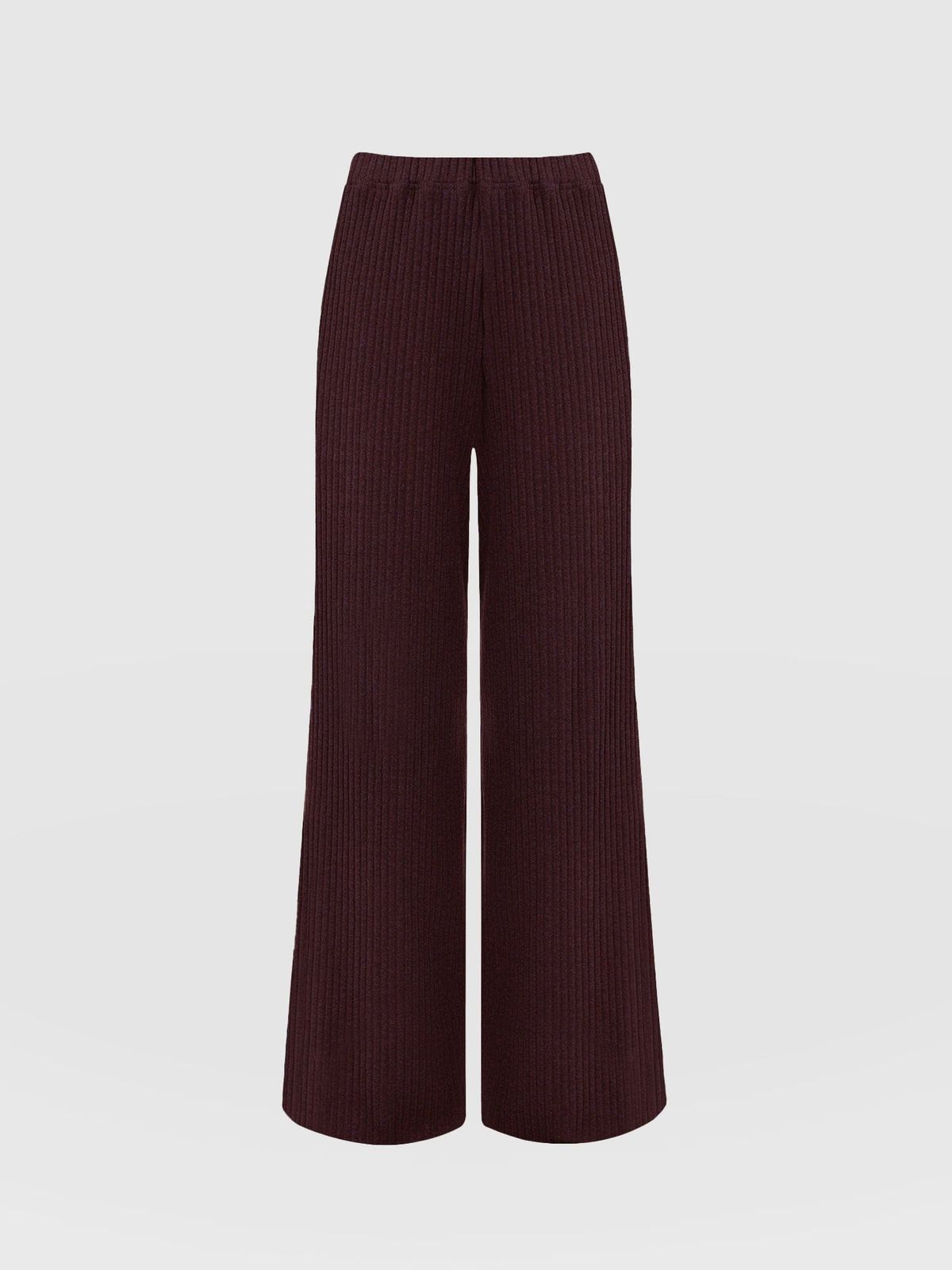 Hoxton Rib Wide Leg Pant - Burgundy
