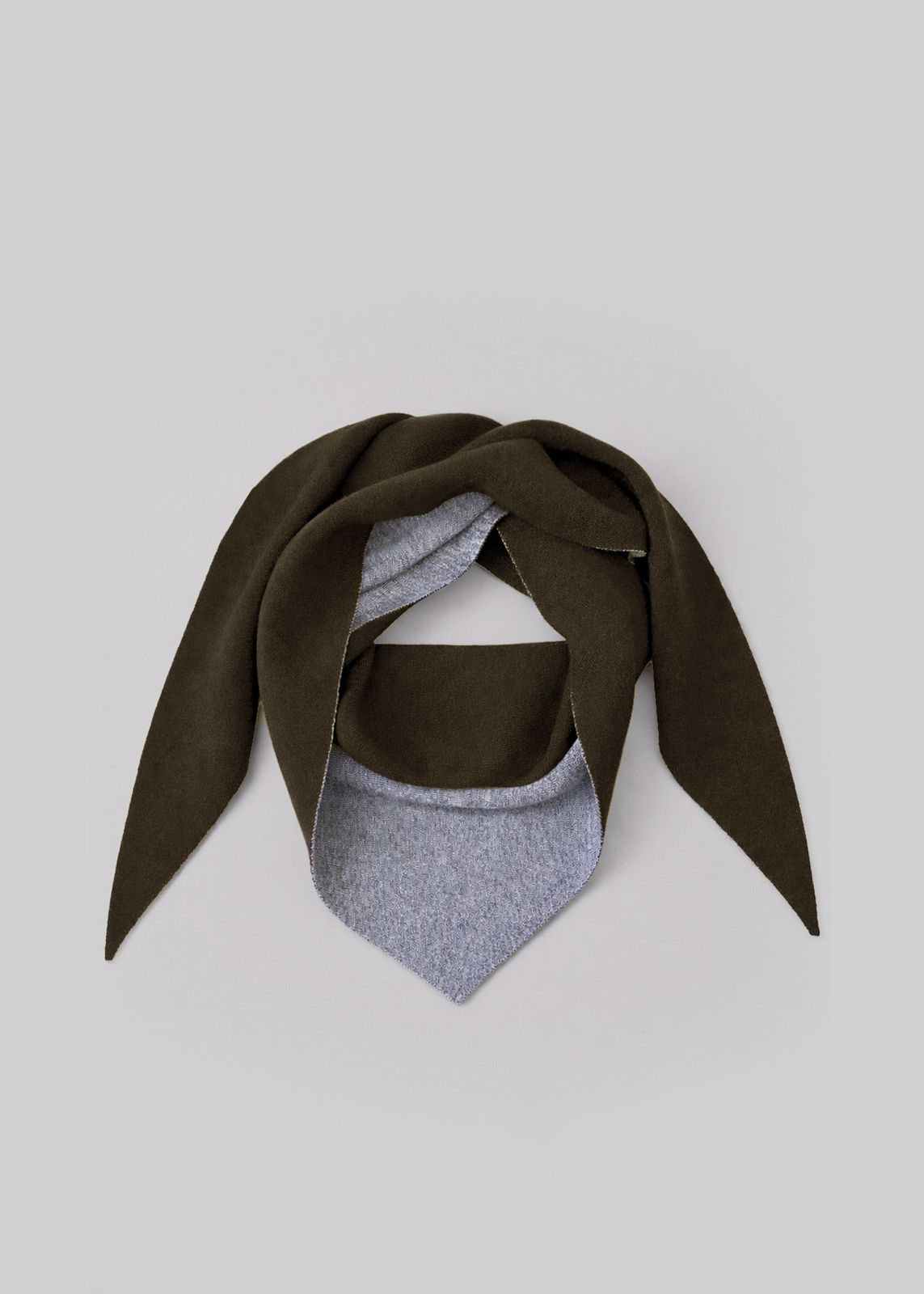 Nella Reversible Scarf - Dark Olive/grey