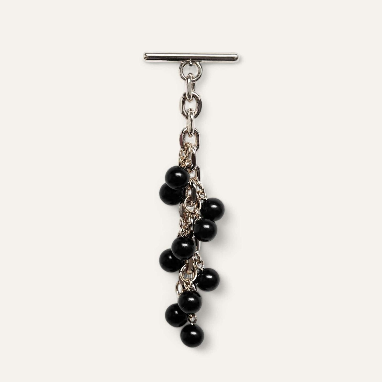 Venus Tassel | Black with Silver hardware