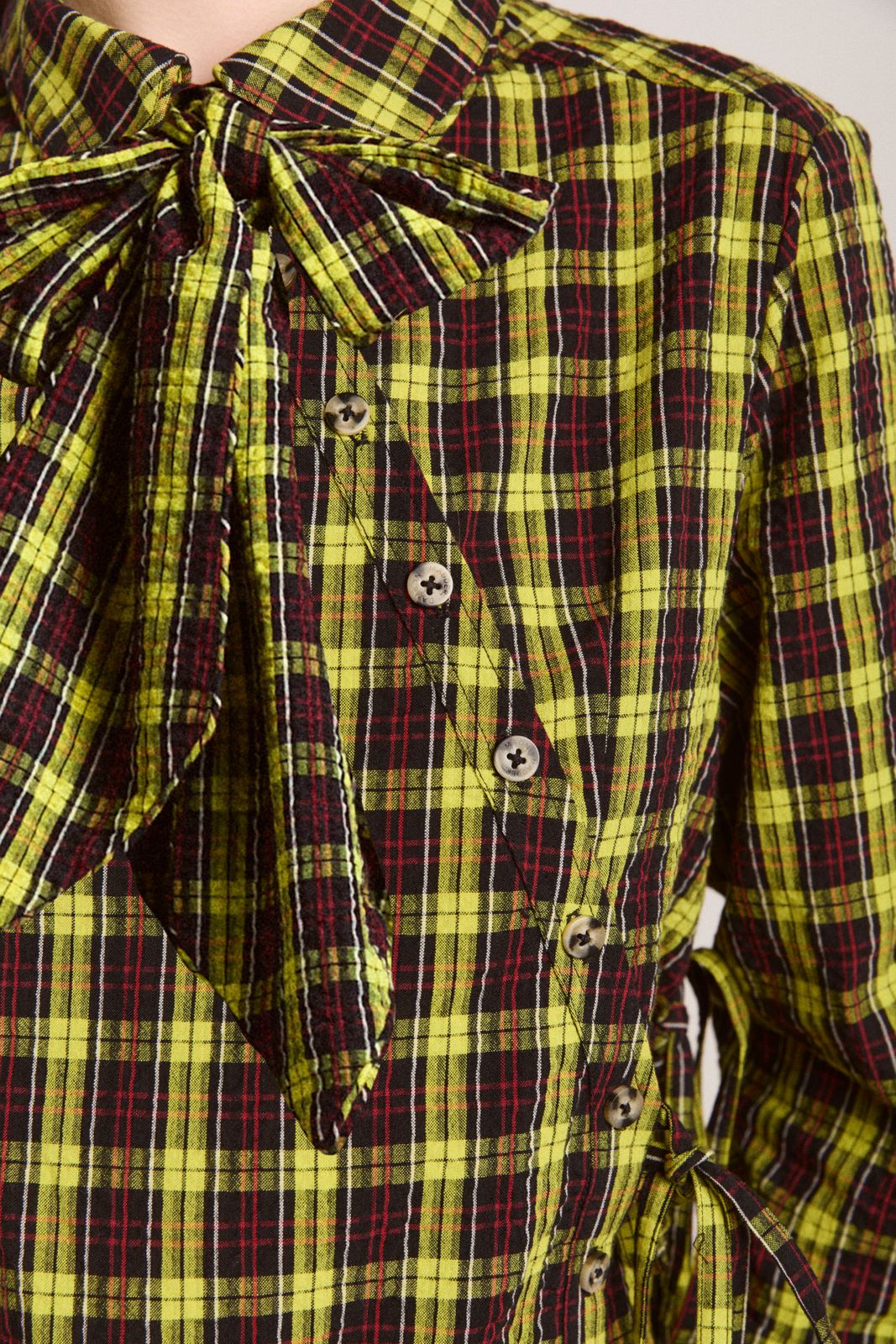Robyn Shirt With Removable Tie - Yellow Check